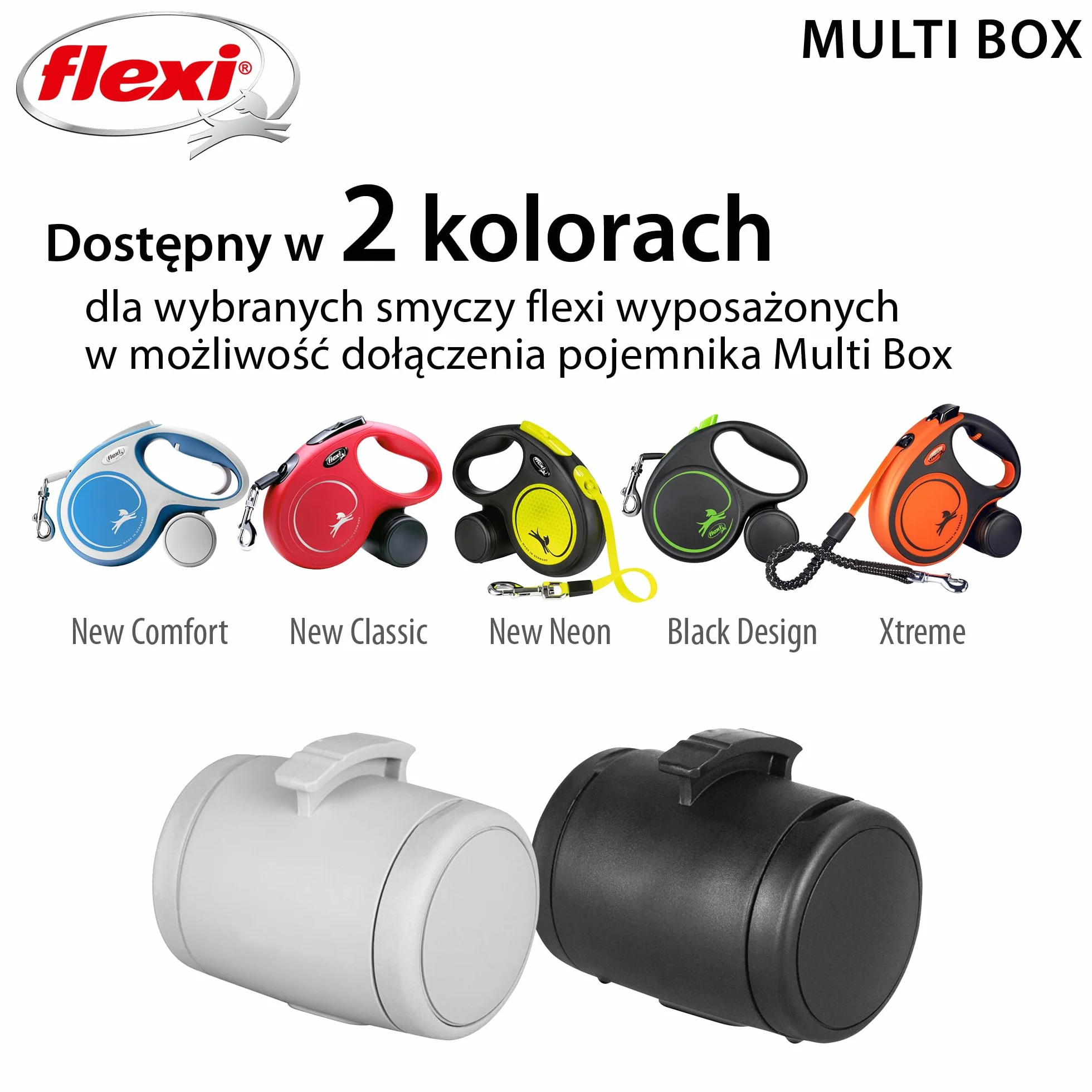 Flexi Pojemnik Mocowany do Smyczy Jasnoszary 7.3 x 5.1 x 5.9 cm