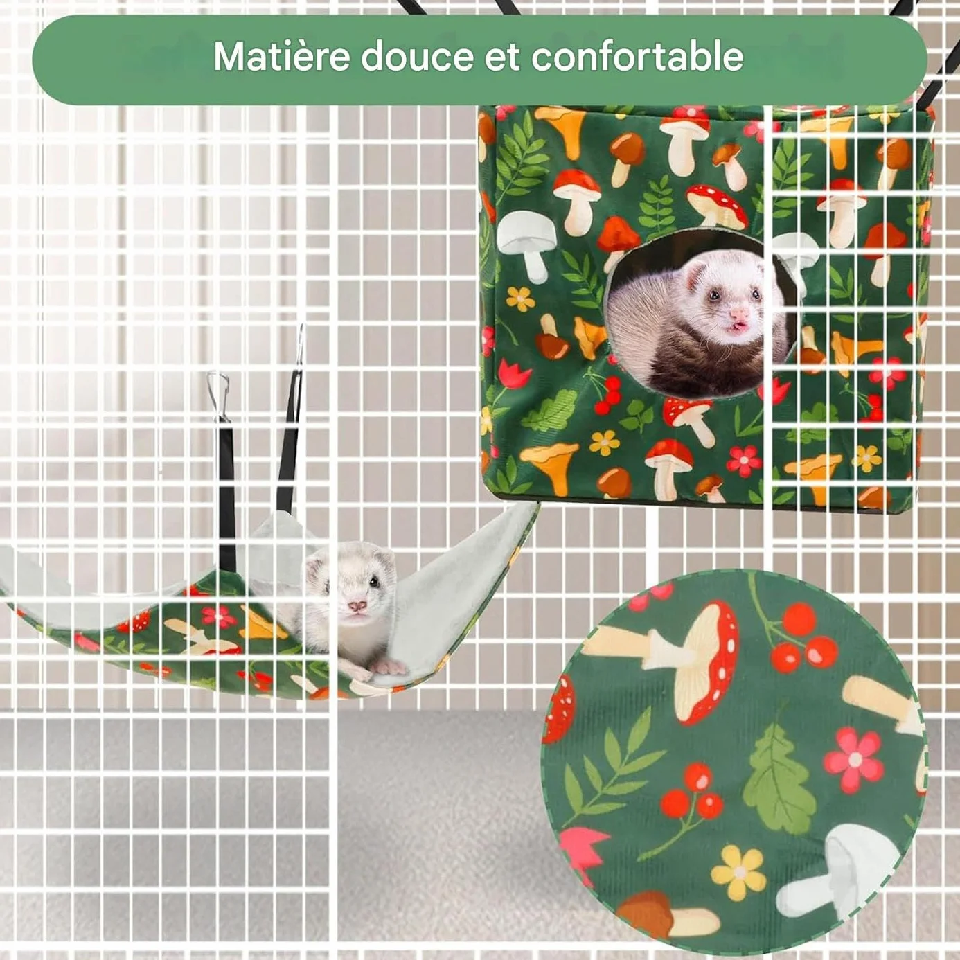 Hamak dla chomika i fretek, zmywalny, akcesoria klatkowe