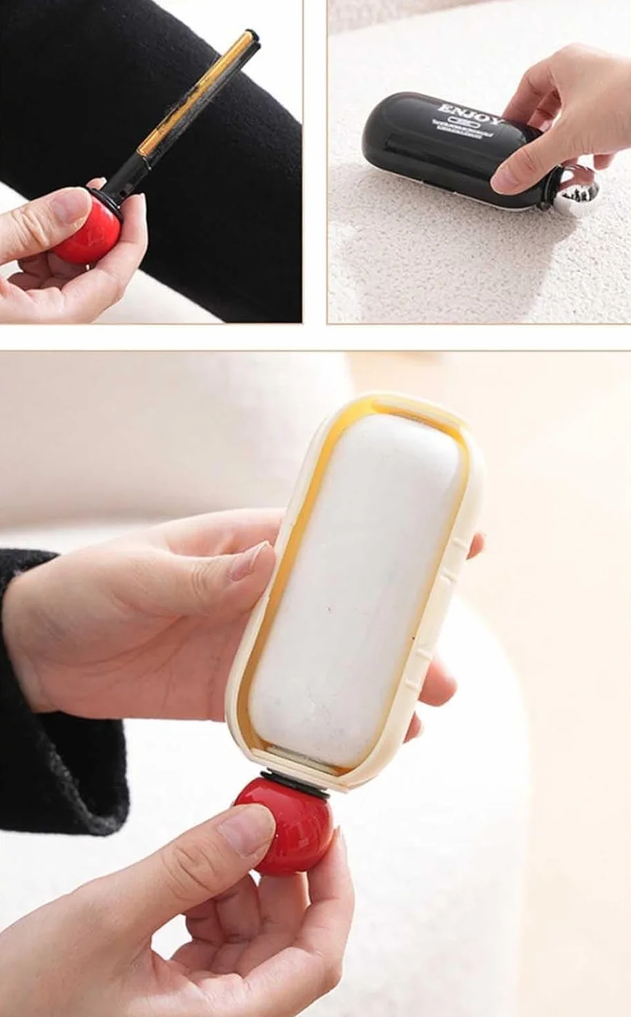 Enjoy Lint Roller, Enjoy Sticky Lint Roller, Wielokrotnego Użytku Sticky Roller, 2 W 1 Zmywalny Do Usuwania Kłaczków, Przenośny Wielokrotnego Użytku Wałek Do Usuwania Kłaczków (2 Szt)