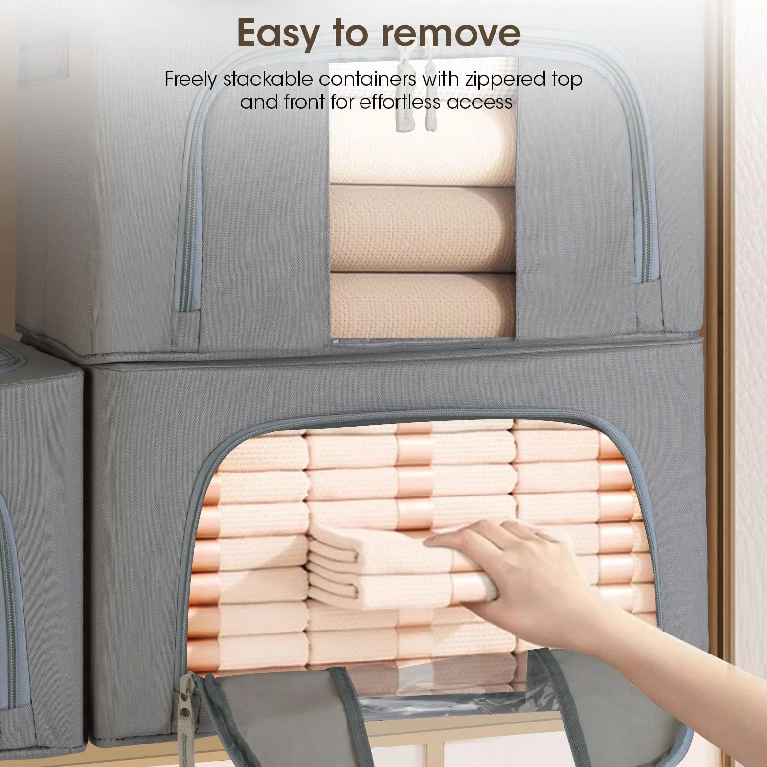 Torba do przechowywania z metalową ramą 120 l składane pudełko 3 x 40 l