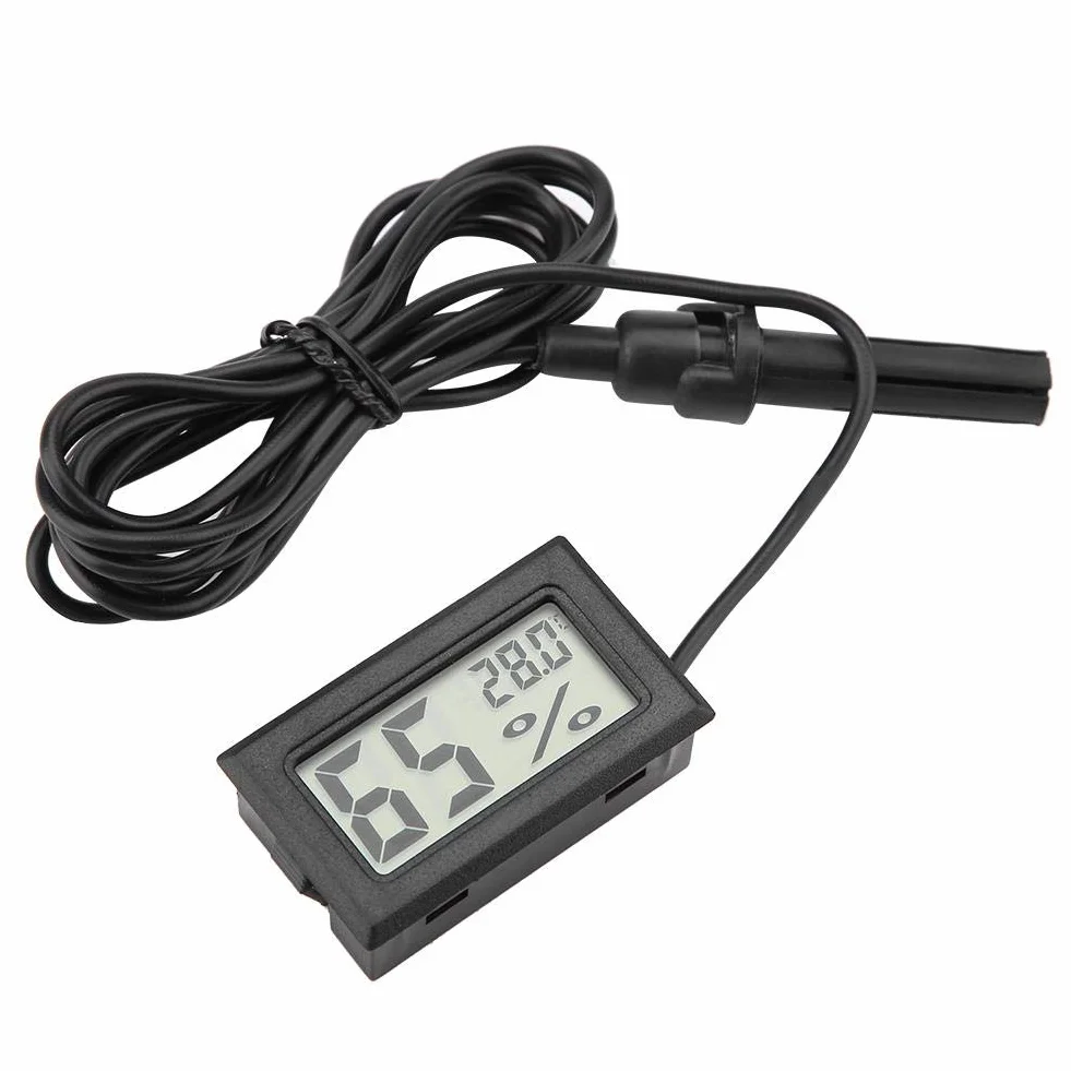 Cyfrowy Termometr Higrometr LCD z Sondą Zewnętrzną do Inkubatorów i Akwarium