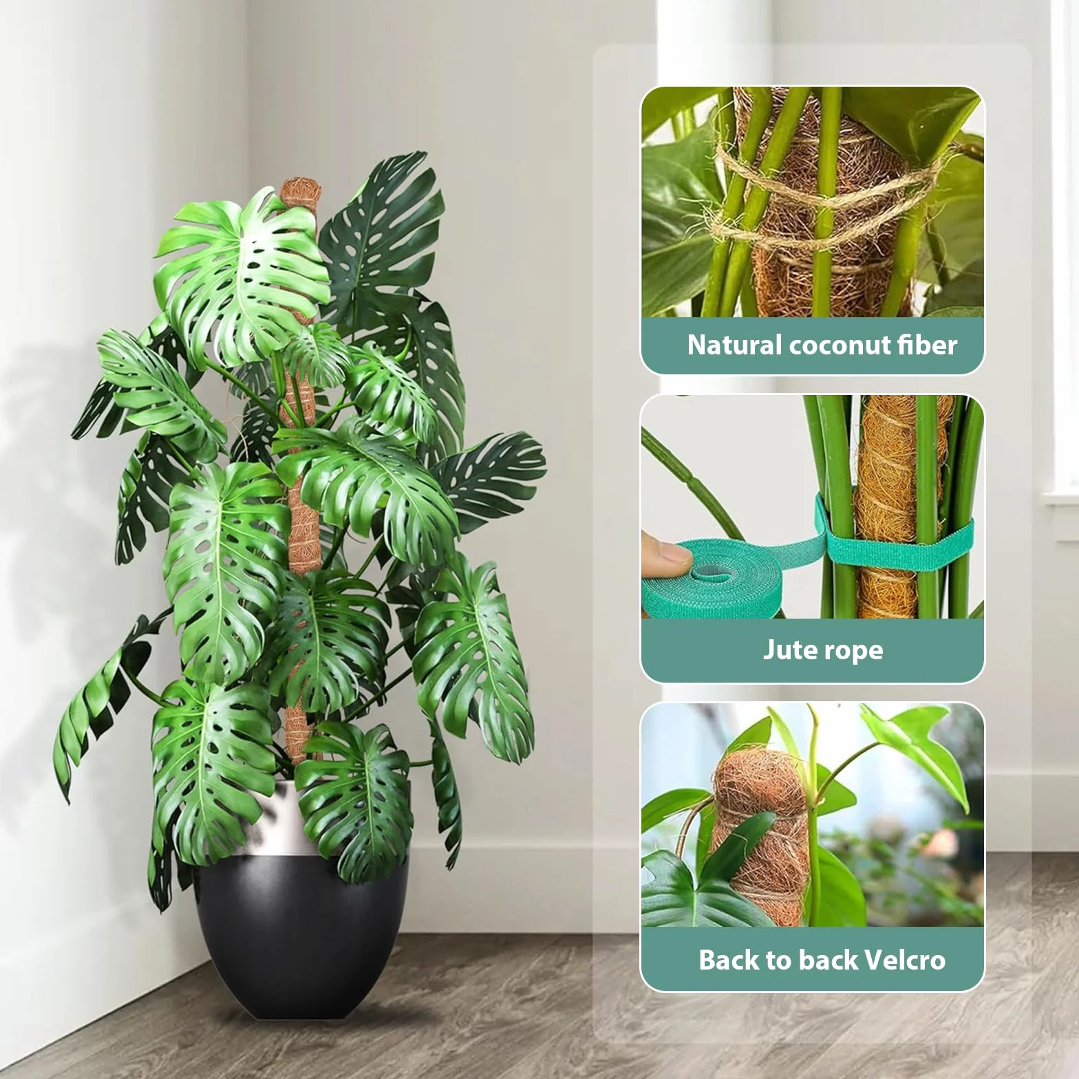 Podpórka do roślin, 120 cm, do monstery, giętka podpora roślin do użytku w pomieszczeniach, pomoc przy chorobie monstera, giętka, pomoc we wspinaniu się roślin, pnącze do góry, do roślin pnących