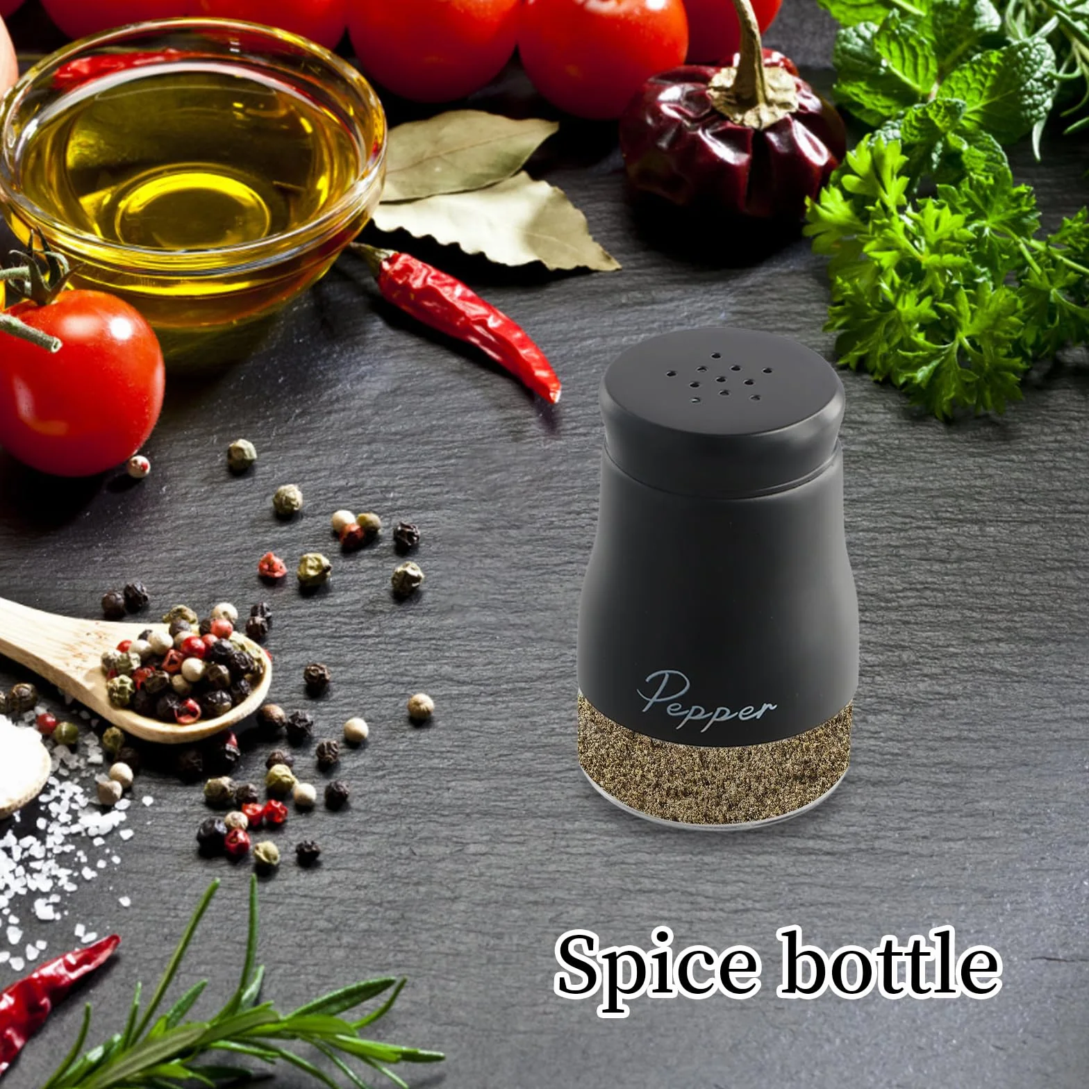 Zestaw solniczki i pieprzniczki ze stali nierdzewnej, do wielokrotnego napełniania, 120 ml, z przezroczystym szklanym spodem, solniczka, pieprzniczka, zestawy do kuchni, grilla, restauracji, na