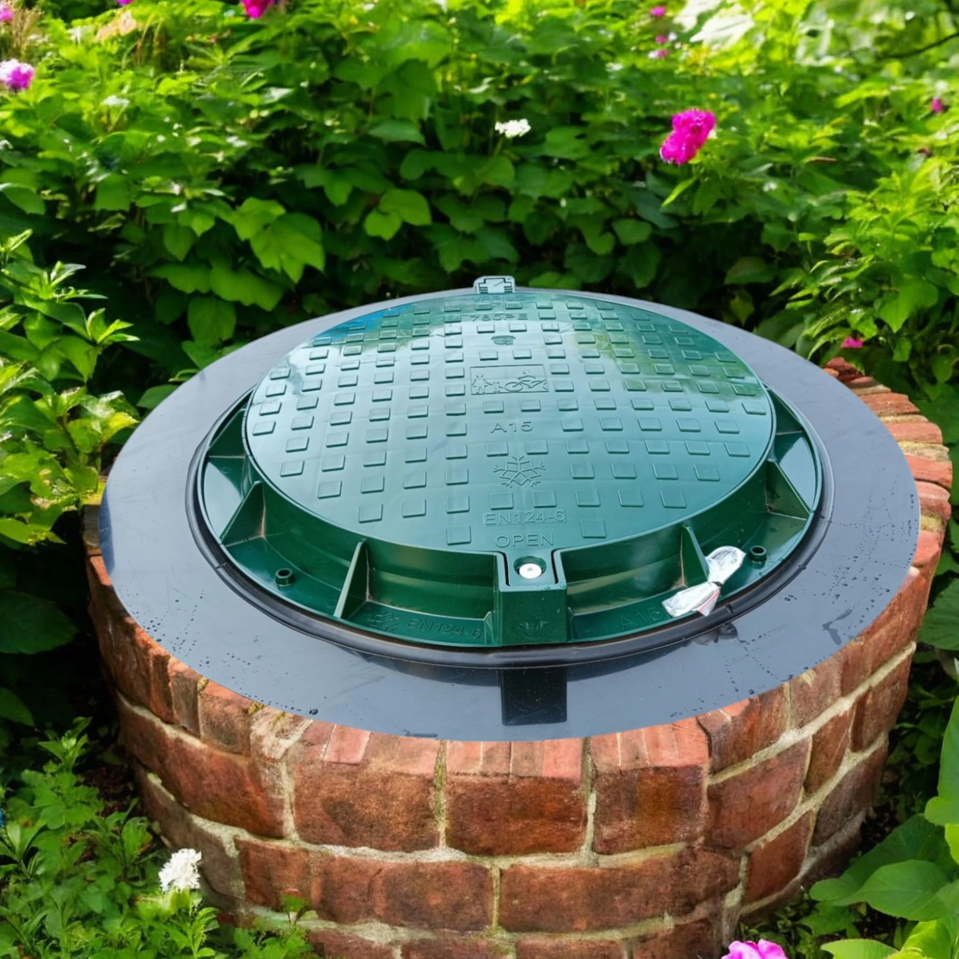 Varile 1200 mm XXXL pokrywa włazu z tworzywa sztucznego, uniwersalna pokrywa gully, pokrywka cysterna (zielona)