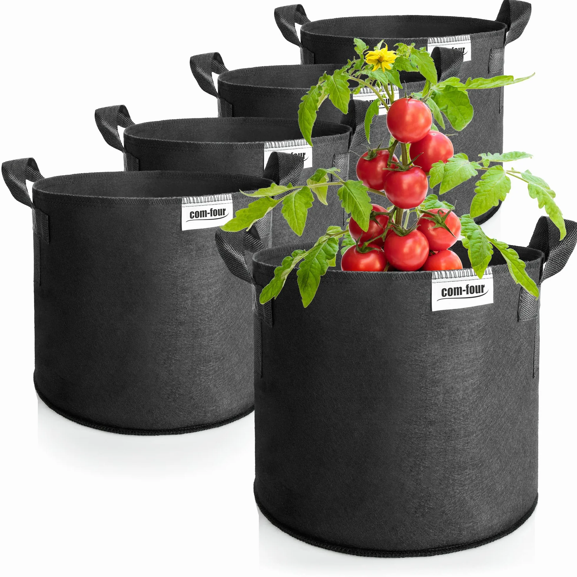 COM-FOUR® 5x worek na ziemniaki 30 L - pojemniki z uchwytami na pomidory - torba na rosliny - doniczka na sadzonki pomidorów - worek do ochrony roslin (30L - 5 sztuk)