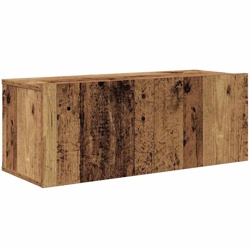 4-częściowy zestaw szafek pod telewizor, stare drewno, 30,5 x 30 x 90 cm, materiał drewnopochodny, wisząca, nowoczesny design, konsola do salonu, oszczędność miejsca