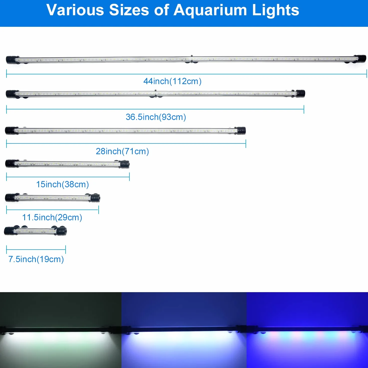 VARMHUS Akwarium LED z timerem 10 poziomów jasności wodoodporne światło 18 cm