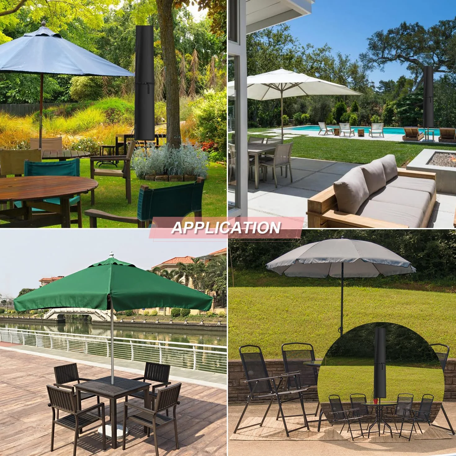 Pokrowiec na parasol ogrodowy, wodoodporny pokrowiec na parasol przeciwsłoneczny, wiatroszczelny, odporny na promieniowanie UV pokrowiec na parasol z prętem, 140 x 26/30 cm