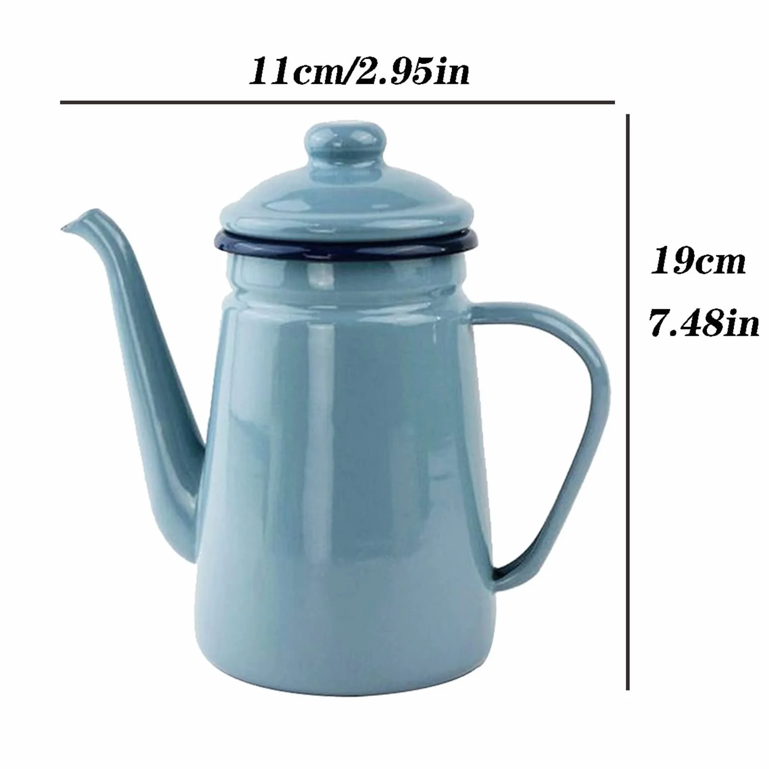 Czajnik 100 0ml Emalia czajniczka vintage luźna liść czajniczka kawa garnek Gakenak herbaty do czarnej herbaty, zielona herbata, kawa Czajnik