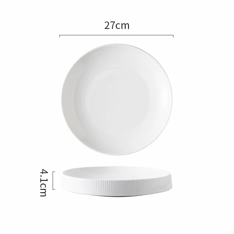 Talerze obiadowe, 21,5 cm, zachodni talerz do zupy, japońska miska na ryż, domowa i komercyjna, sałatka warzywna, zastawa stołowa, kuchnia, restauracja, kuchnia, salaterka (26,7 cm)