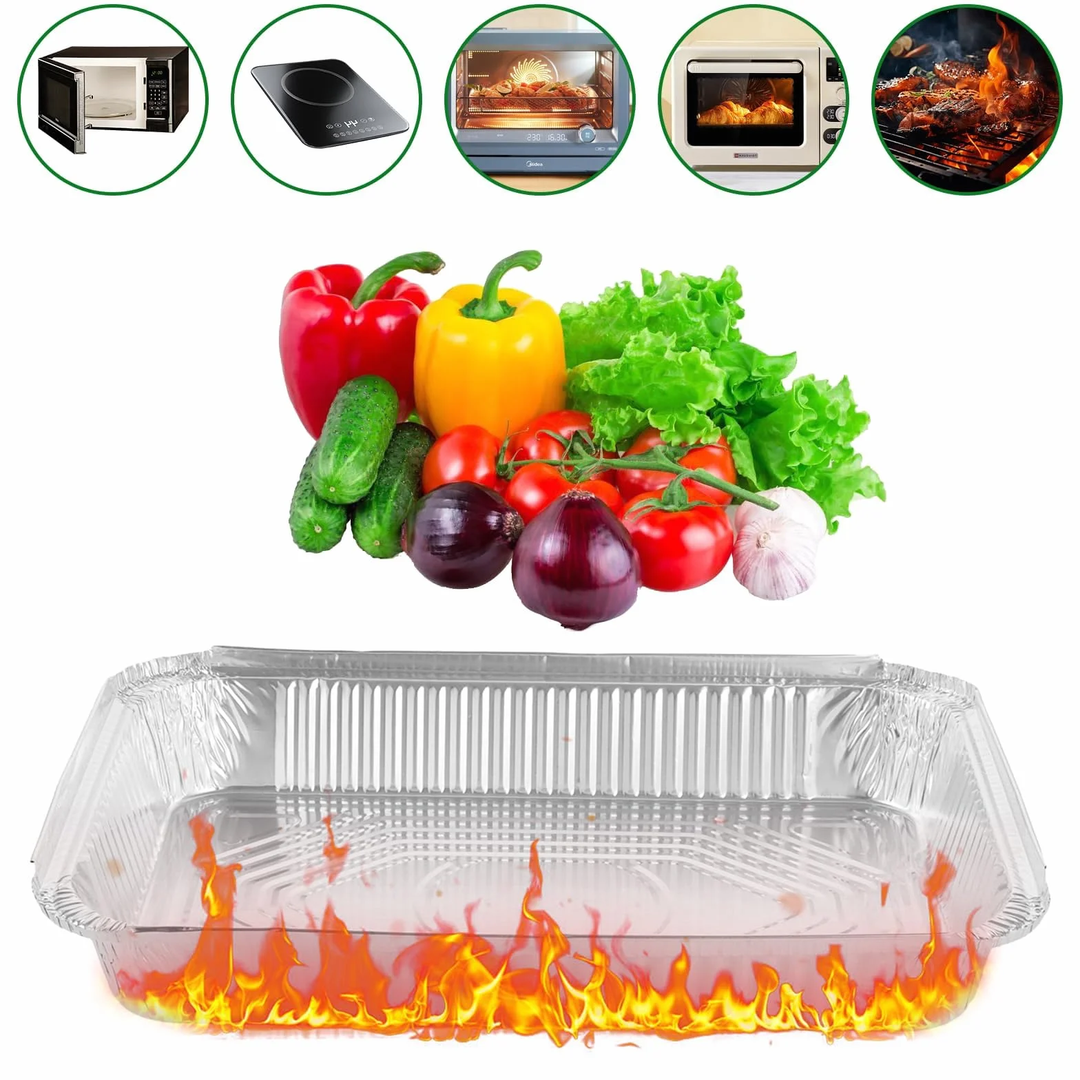 40 sztuk aluminiowych misek z pokrywką 2200 ml, aluminiowe miski do grillowania z pokrywką, duże miski aluminiowe, jednorazowe miski aluminiowe, do pieczenia, pieczenia, gotowania, 30,5 x 21,5