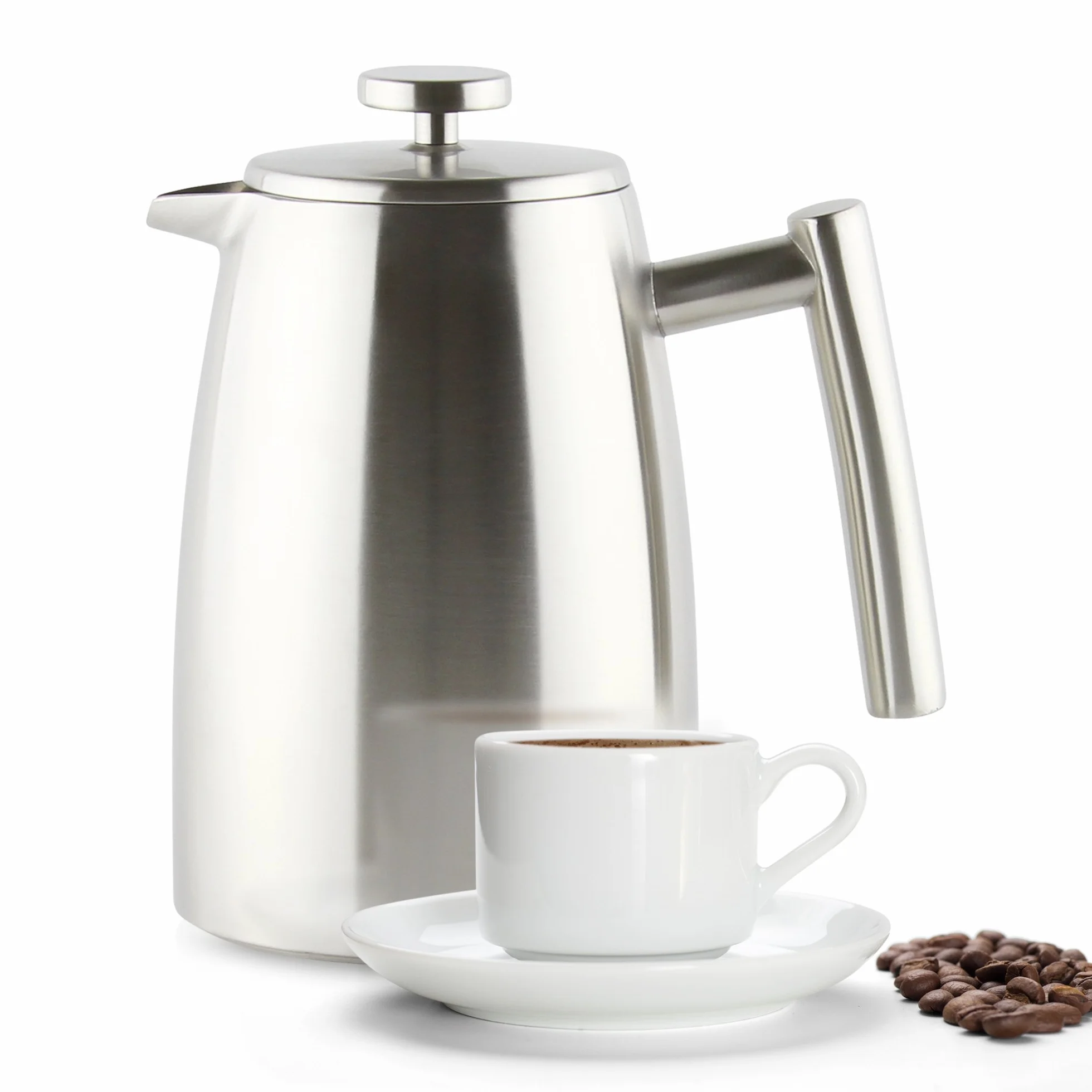 HFD-16 Belmont 16 filiżanek podwójne ścianki ekspres do kawy Cafetiere, wykończenie lustrzane, 2 litry
