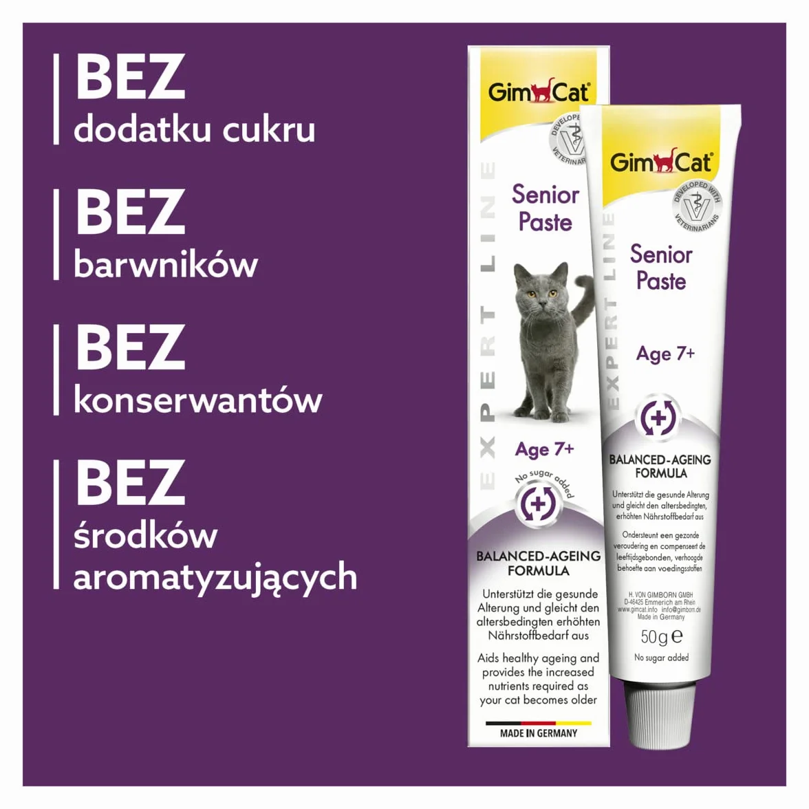 GimCat EXPERT LINE Senior pasta dla kotów 50 g