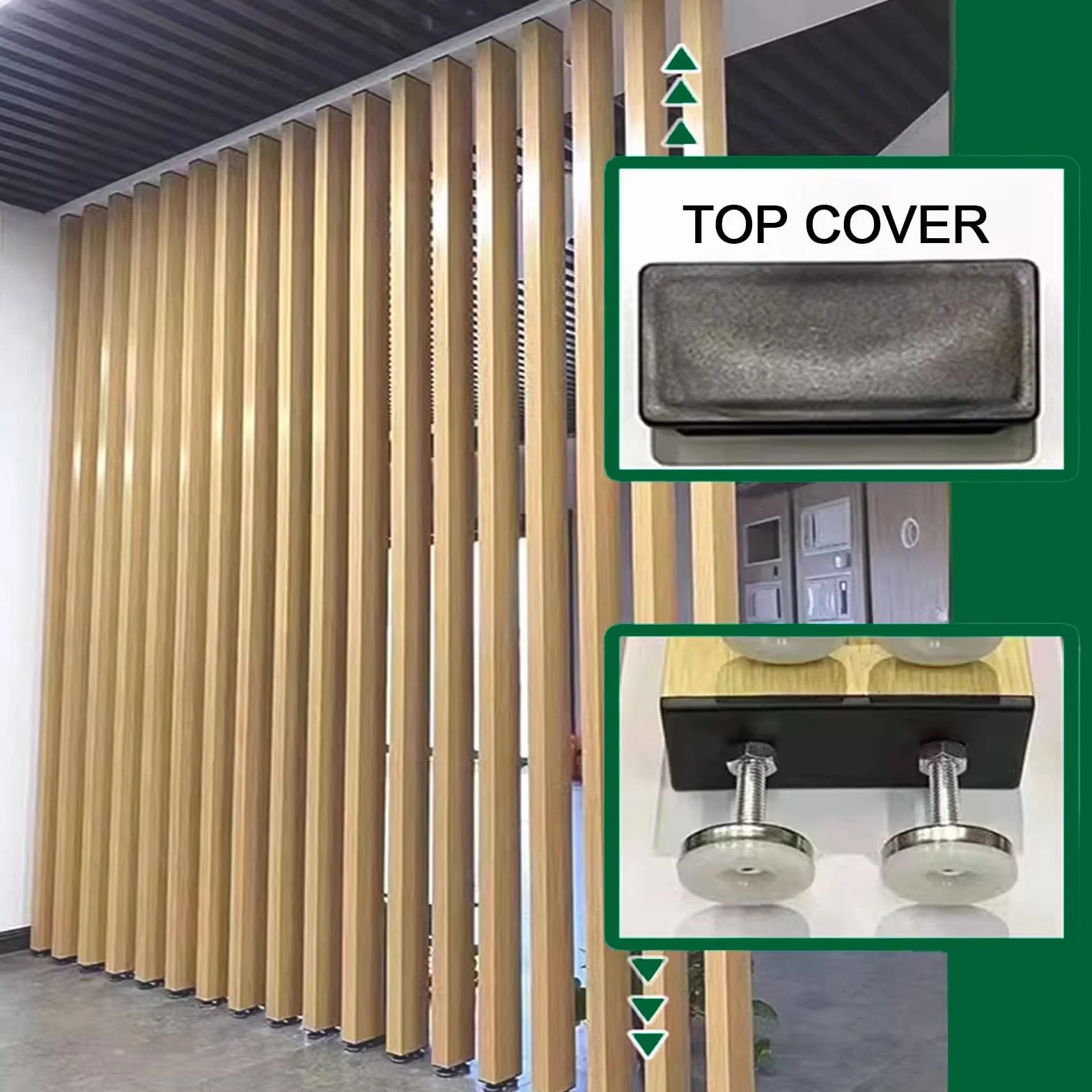 Regulowana ścianka działowa, 6 lamelowych kolumn do salonu, przedpokoju i restauracji, łatwa instalacja, 160 cm / 1,60 m, oszczędność miejsca