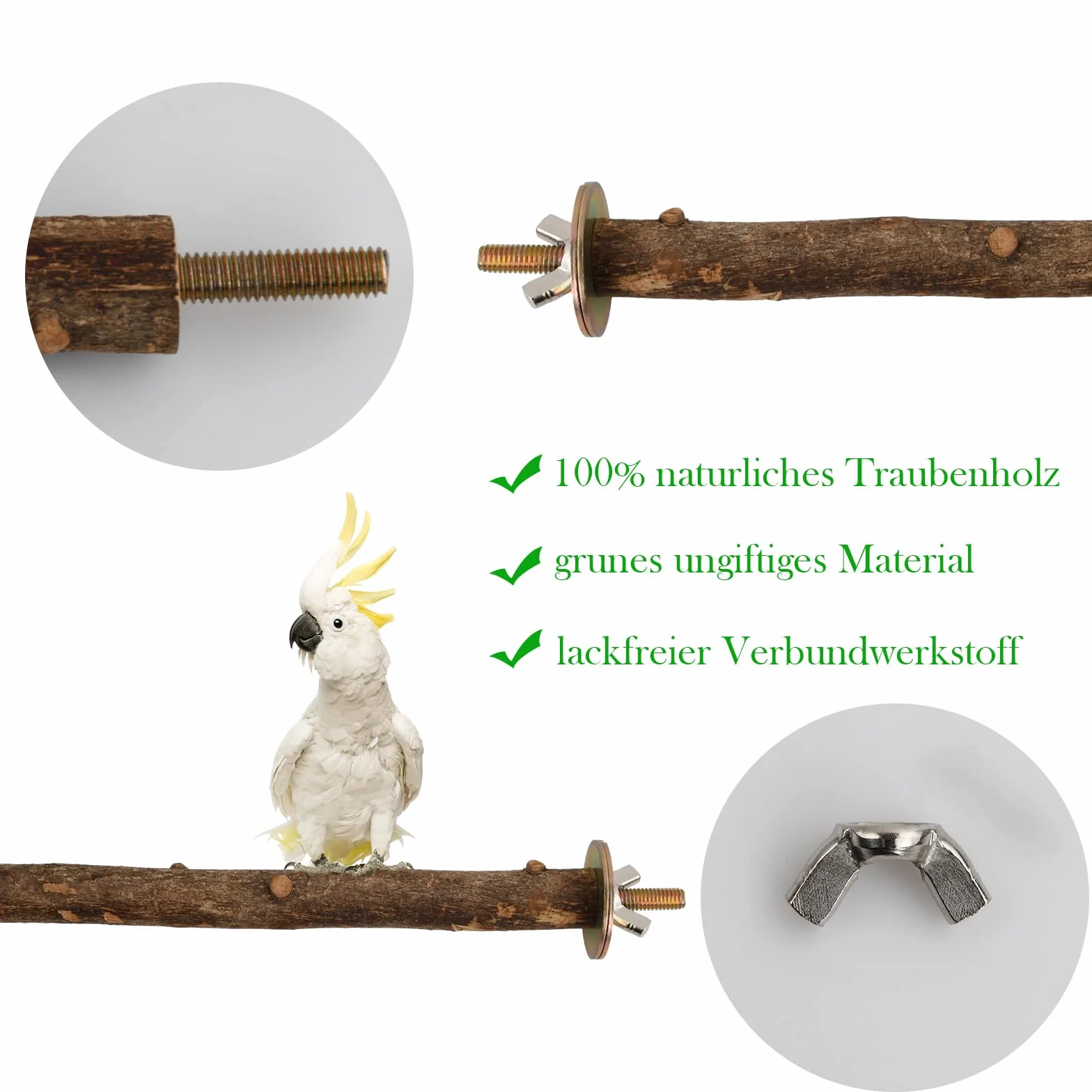 5 Sztuk Naturalnych Drążków do Siedzenia dla Ptaków, Akcesoria do Klatki, Ważne Akcesorium dla Papużek Falistych