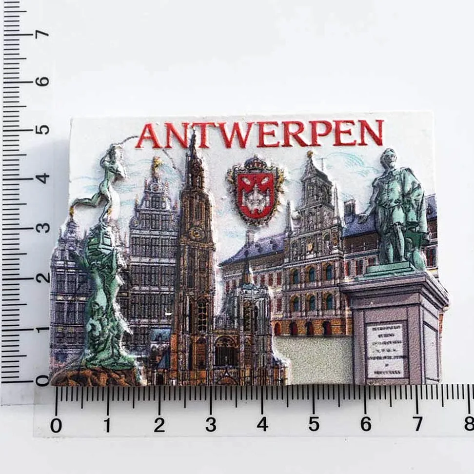 3D Antwerpia Belgia magnes na lodówkę pamiątka kolekcja prezentów dekoracja domu i kuchni naklejka magnetyczna Antwerpia Belgia magnes na lodówkę