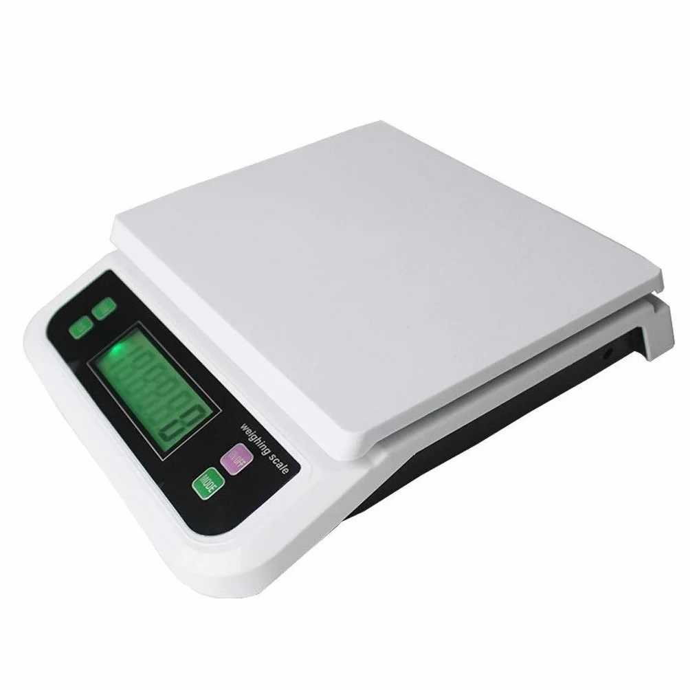 Elektroniczna waga kuchenna 30kg/1g, cyfrowa waga spożywcza, domowe gotowanie, ważenie owoców, waga wielofunkcyjna (Bianco)