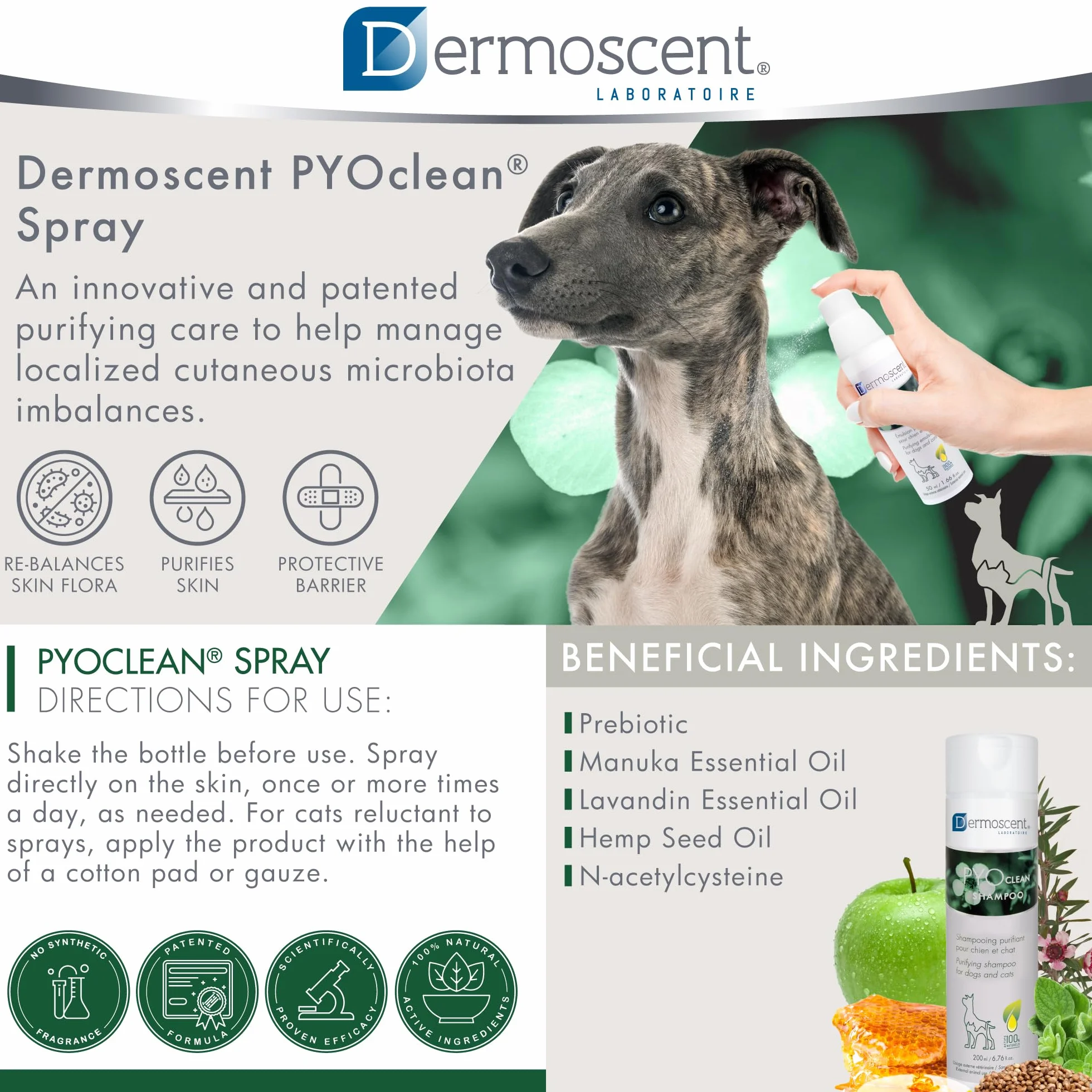 Dermoscent PYOclean Spray dla psów i kotów – 50 ml