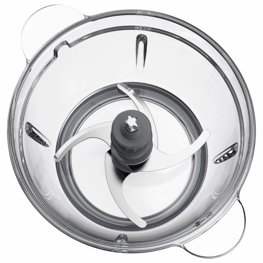 Kenwood EasyChop+ CHP62.400SI rozdrabniacz z systemem ostrzy Quad Blade ze stali nierdzewnej, system sterowania, rozdrabniacz do lodu, szklana misa 600 ml, nadaje się do mycia w zmywarce, 500 W, kolor
