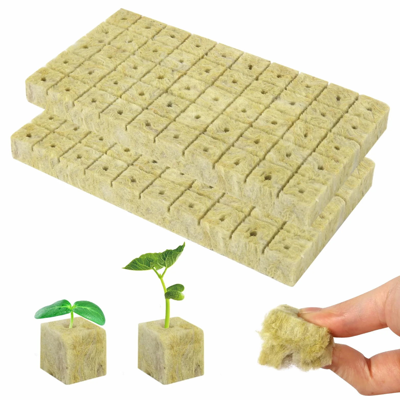 GOSHIES Wełna mineralna do uprawy 200 sztuk wełny kamiennej kostki 25 x 25 x 25 mm Rockwool Cube kostki do uprawy sadzonek, sadzonek, warzyw
