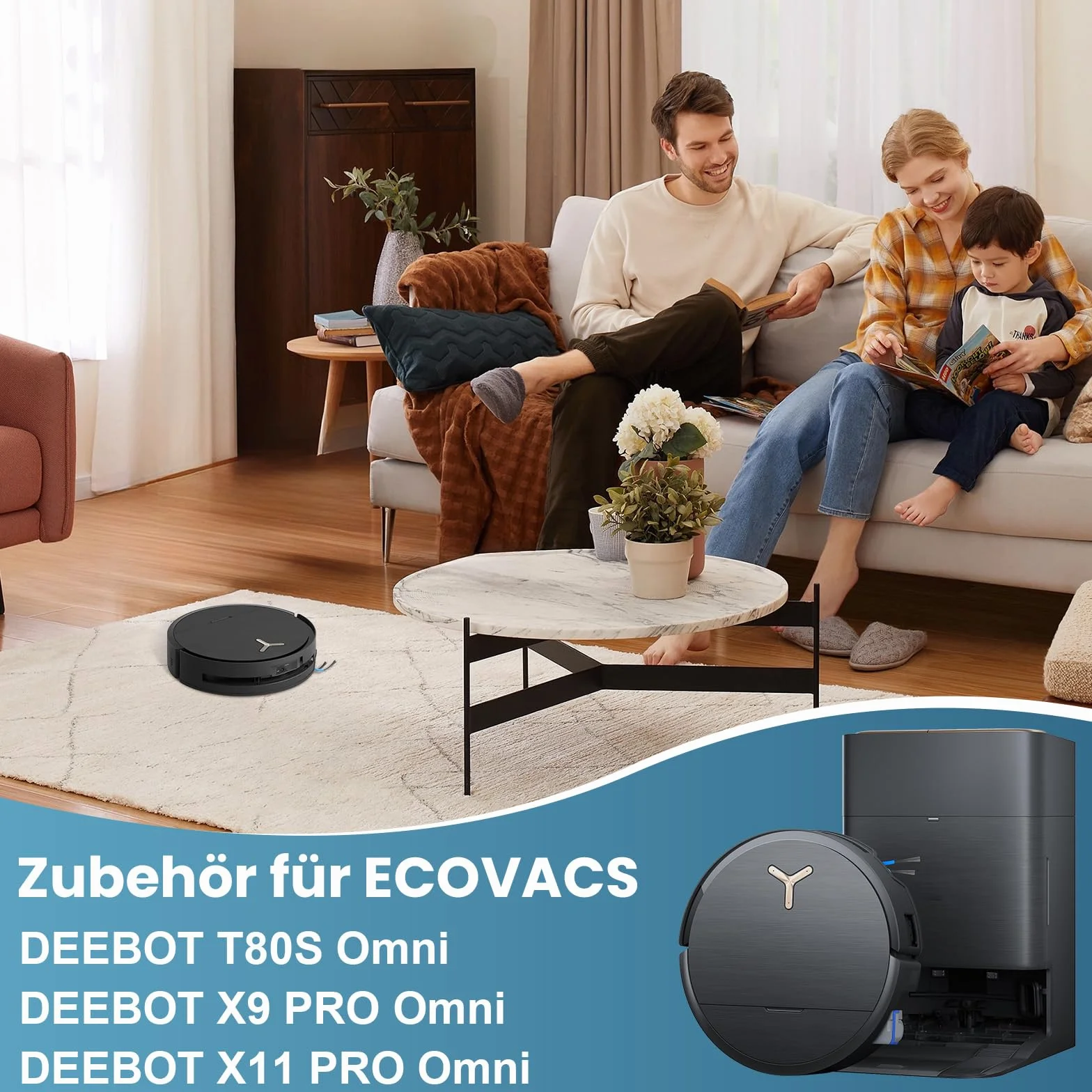 17 sztuk akcesoriów do robota odkurzającego ECOVACS DEEBOT X9 PRO Omni / X11 PRO Omni / T80S Omni, 4 worki do odkurzacza 4 szczotki boczne, 4 filtry, 1 szczotka główna, 2 wałek do wycierania, 1