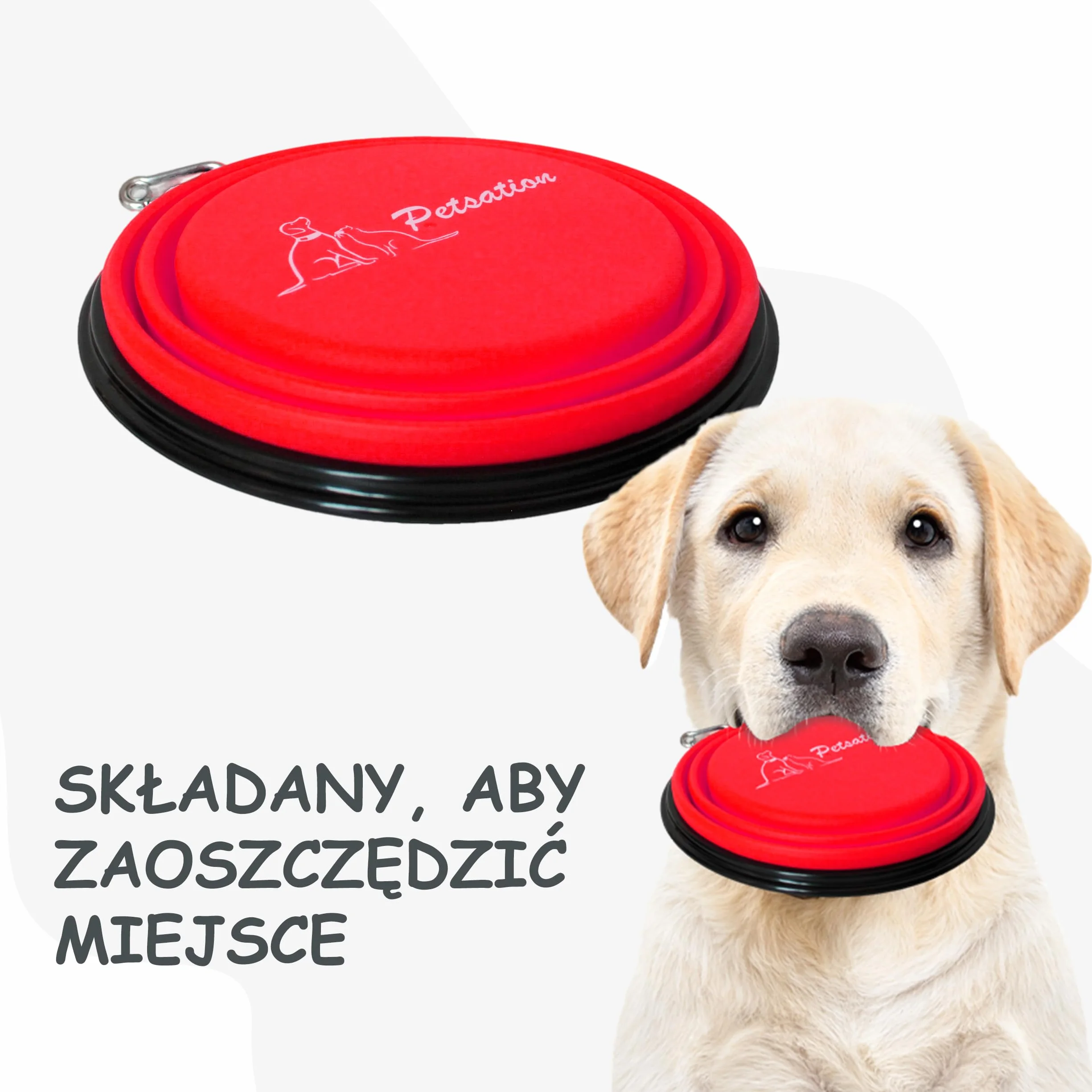 Składana miska dla psa w podróży [oryginalna] miska na karmę dla psa idealna na co dzień – miska na wodę 1000 ml – miska do picia dla psa – miska podróżna, miska (1000 ml, czerwona)