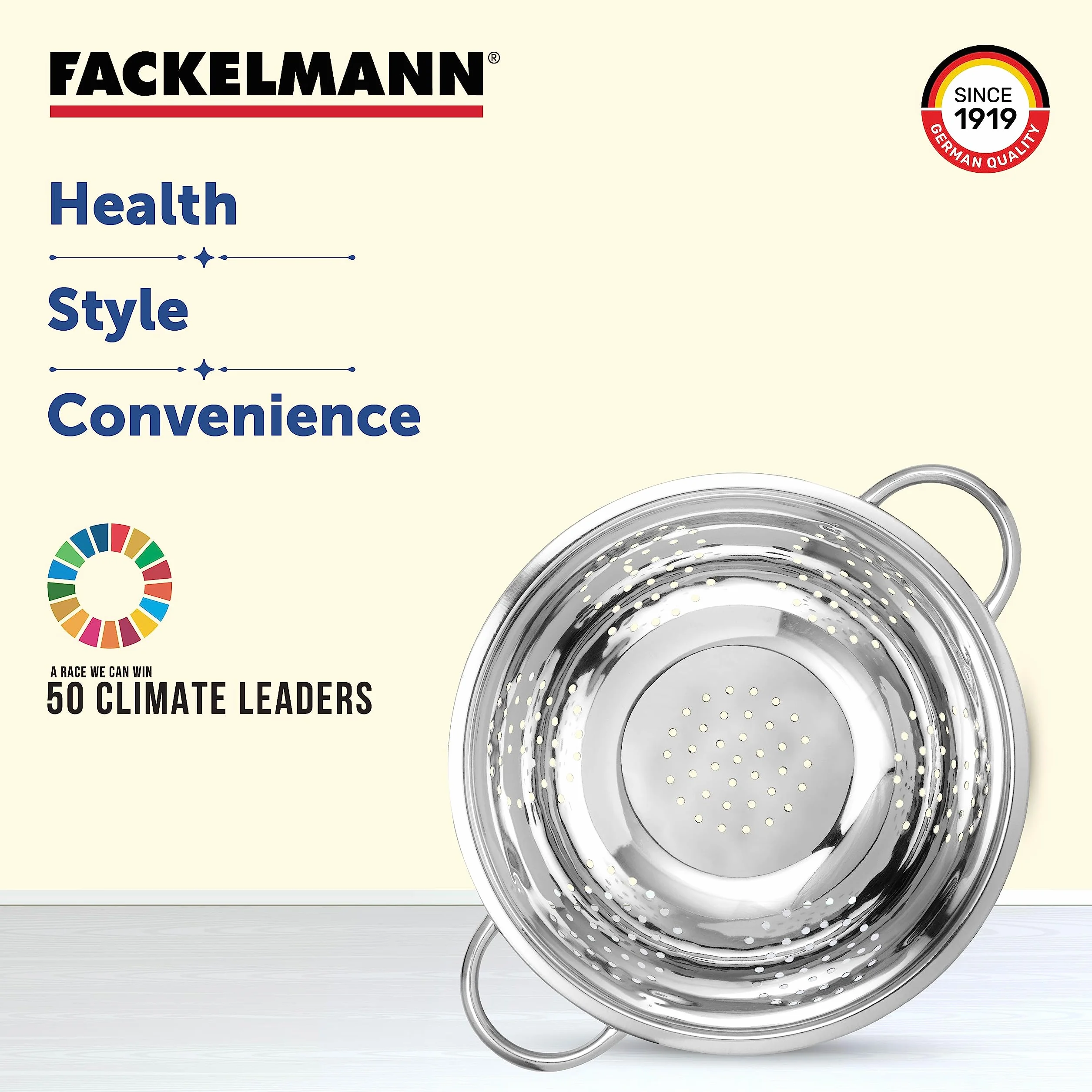 Fackelmann Durszlak, Stal Nierdzewna, Srebrny, 24 cm