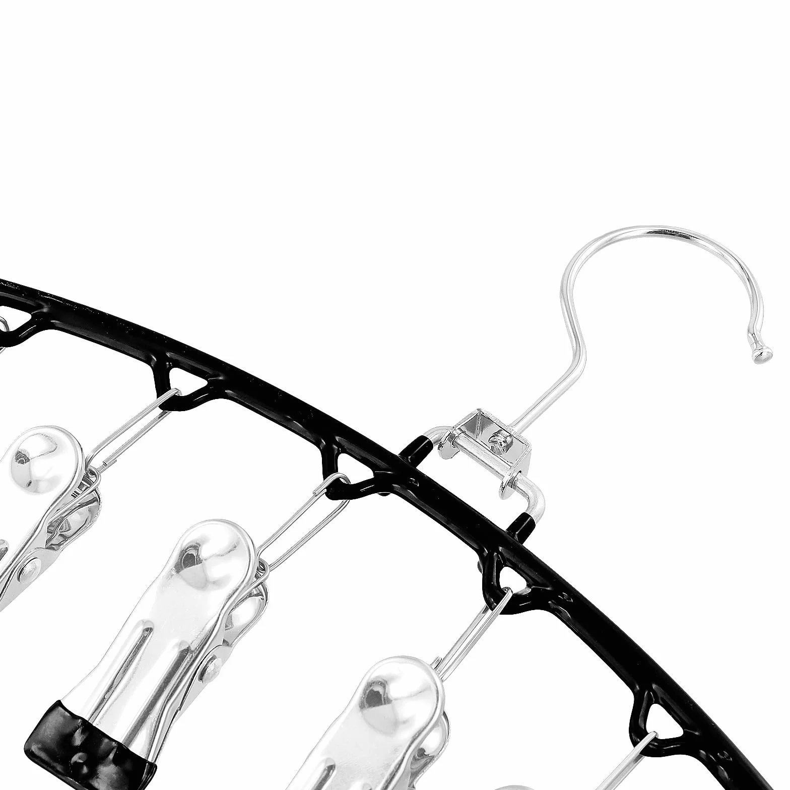 FUNSUEI 5 sztuk suszarek do skarpet, suszarka na pranie, stal nierdzewna, 37 cm, z 10 antypoślizgowymi klamerkami, obrotowy, metalowy wieszak na ubrania, oszczędność miejsca, na skarpety, bieliznę,