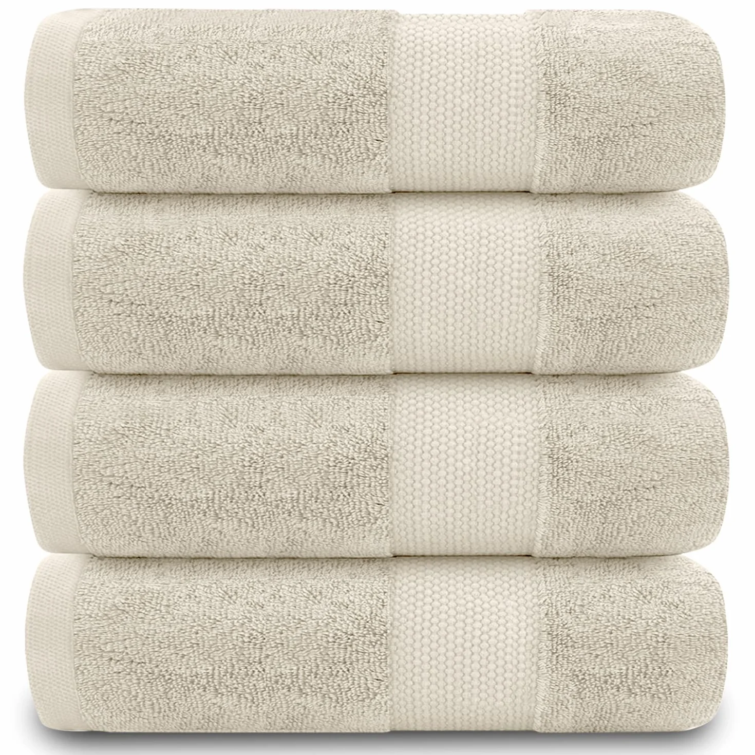 GC GAVENO CAVAILIA Ręczniki do rąk, do łazienki, 700 g/m², z egipskiej bawełny, jakość hotelowa, można prać w pralce, komplet 4 szt., 50 x 85 cm, kremowe
