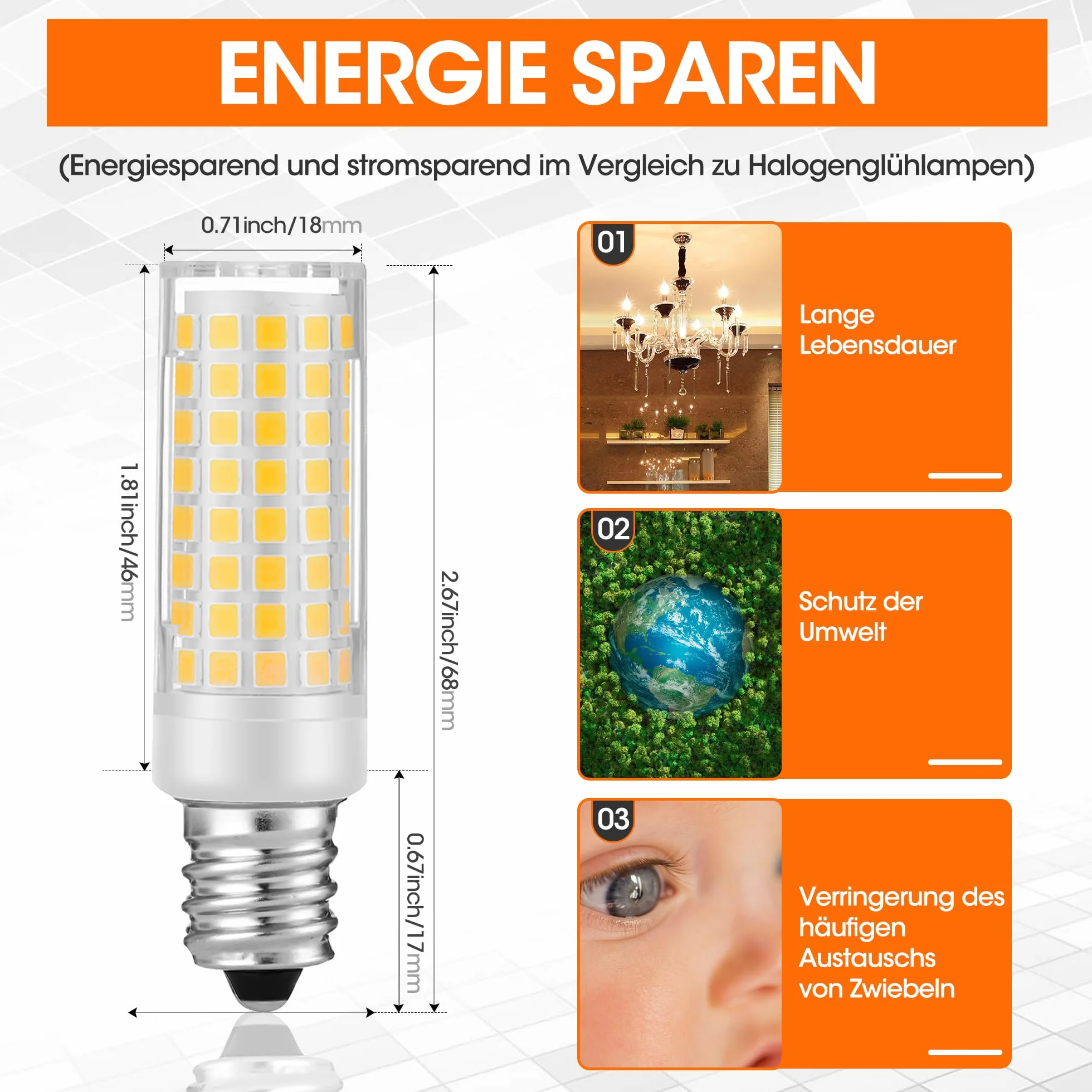 E12 żarówka LED 5 W-50 W E12, odpowiednik żarówki halogenowej AC220 V-240 V do lodówki, okapu kuchennego, maszyny do szycia, lamp stołowych, lamp wiszących, kinkietów, lamp sufitowych, nieznana