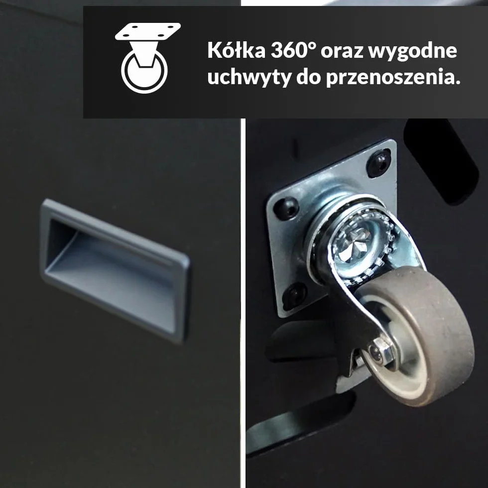 KRATKI tarasowy ogrzewacz gazowy Patio Light czarny 8,2 kW - Propan-Butan G30/37mbar - wydajny ogrzewacz zewnętrzny - łatwe sterowanie - kominek ogrodowy - zestaw z wężem i reduktorem