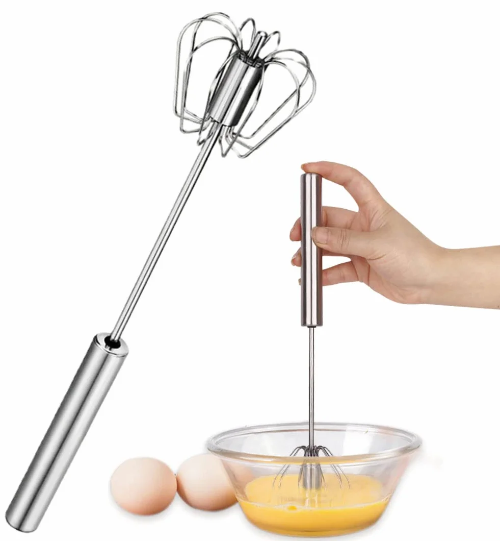 Półautomatyczna trzepaczka, 30 cm, ze stali nierdzewnej, automatyczna trzepaczka do mieszania, kuchenna, spieniacz do mleka