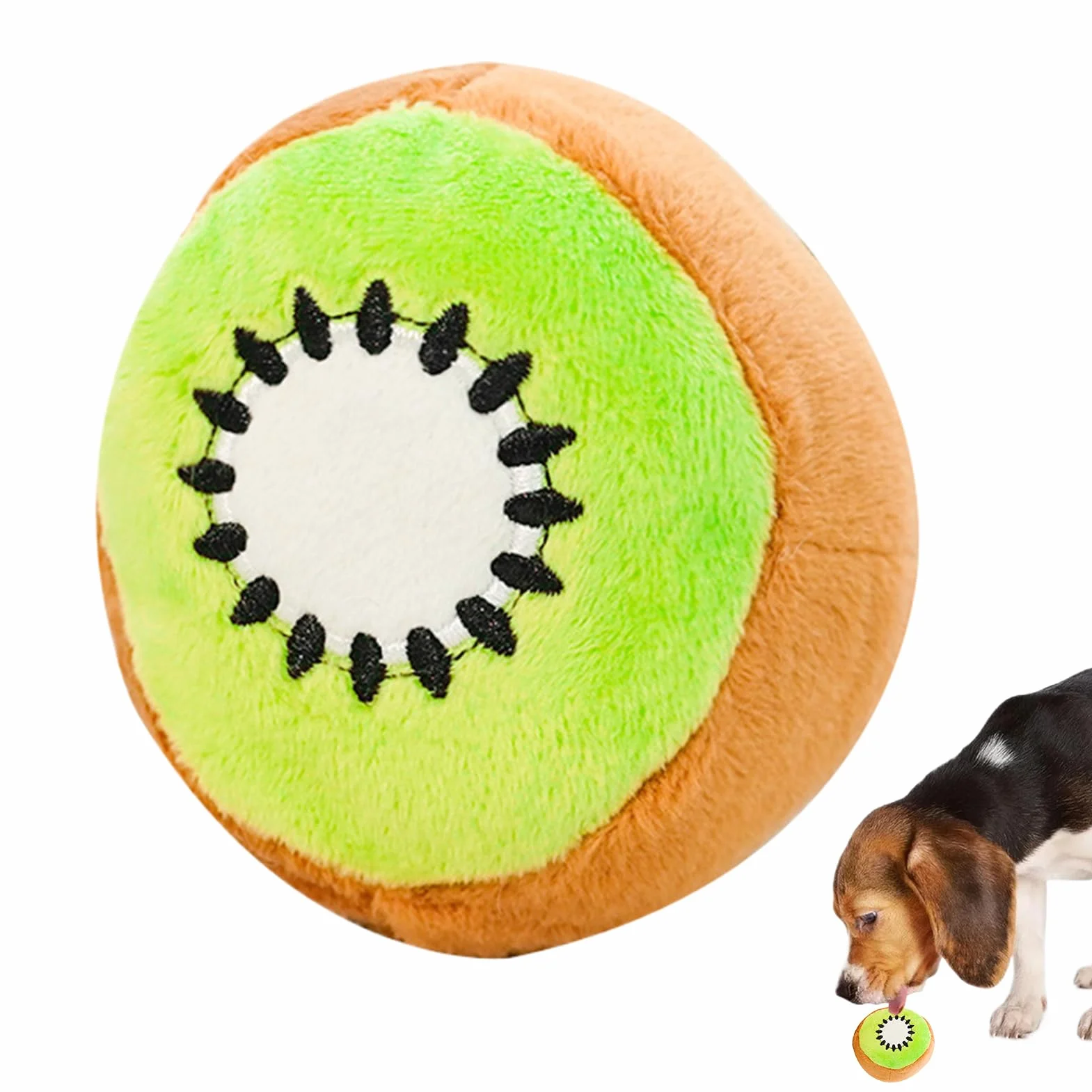 Squeaky Dog Toys, Chew Toys with Fruit Design for Mental Enrichment & Training