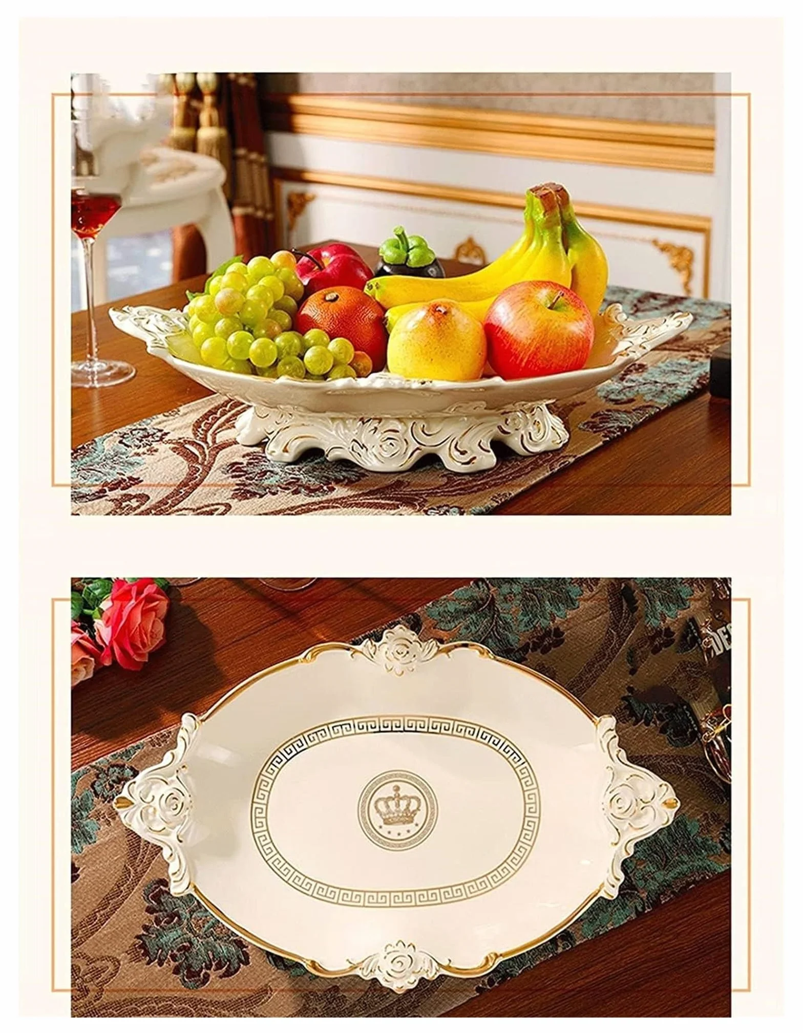 Miski na owoce Kosz na owoce Miska na owoce Ceramiczne miski na owoce Porcelanowe naczynia do serwowania na kolację na owoce do kuchni Dekoracyjne