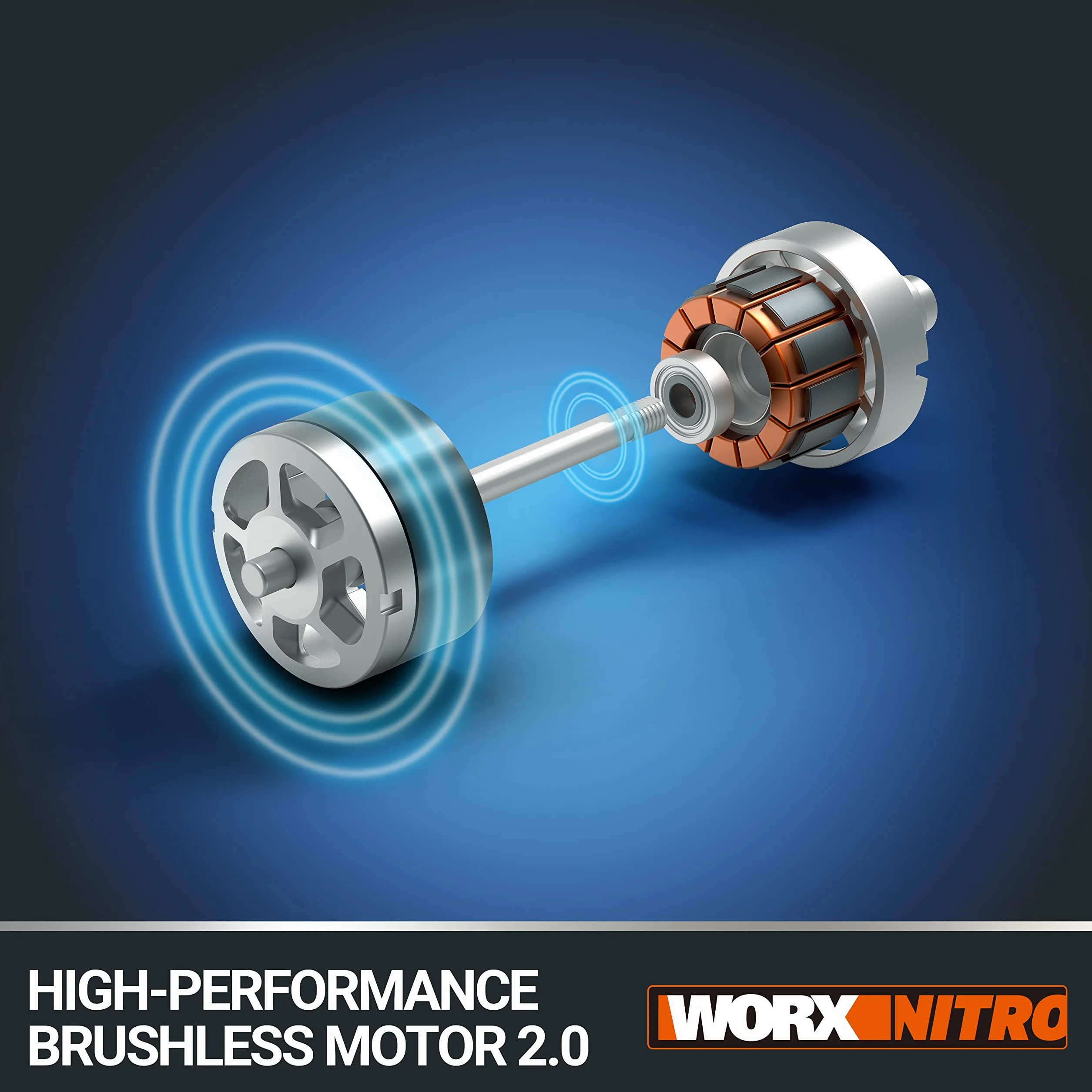 WORX Nitro PowerShare, 18 V (20 V MAX) akumulatorowa dmuchawa do liści, silnik bezszczotkowy 2.0, maks. prędkość powietrza 209 km/h, sterowanie 2-biegowe, tylko zwykłe narzędzie, WG543E.9