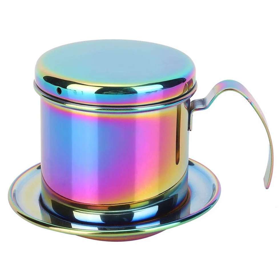Fdit Kolorowy, wietnamski zestaw filtrów do kawy ze stali nierdzewnej podlej kawą wietnamski ekspres do kawy Phin Infuser Coffee Drip Brewer opakowanie wielokrotnego użytku