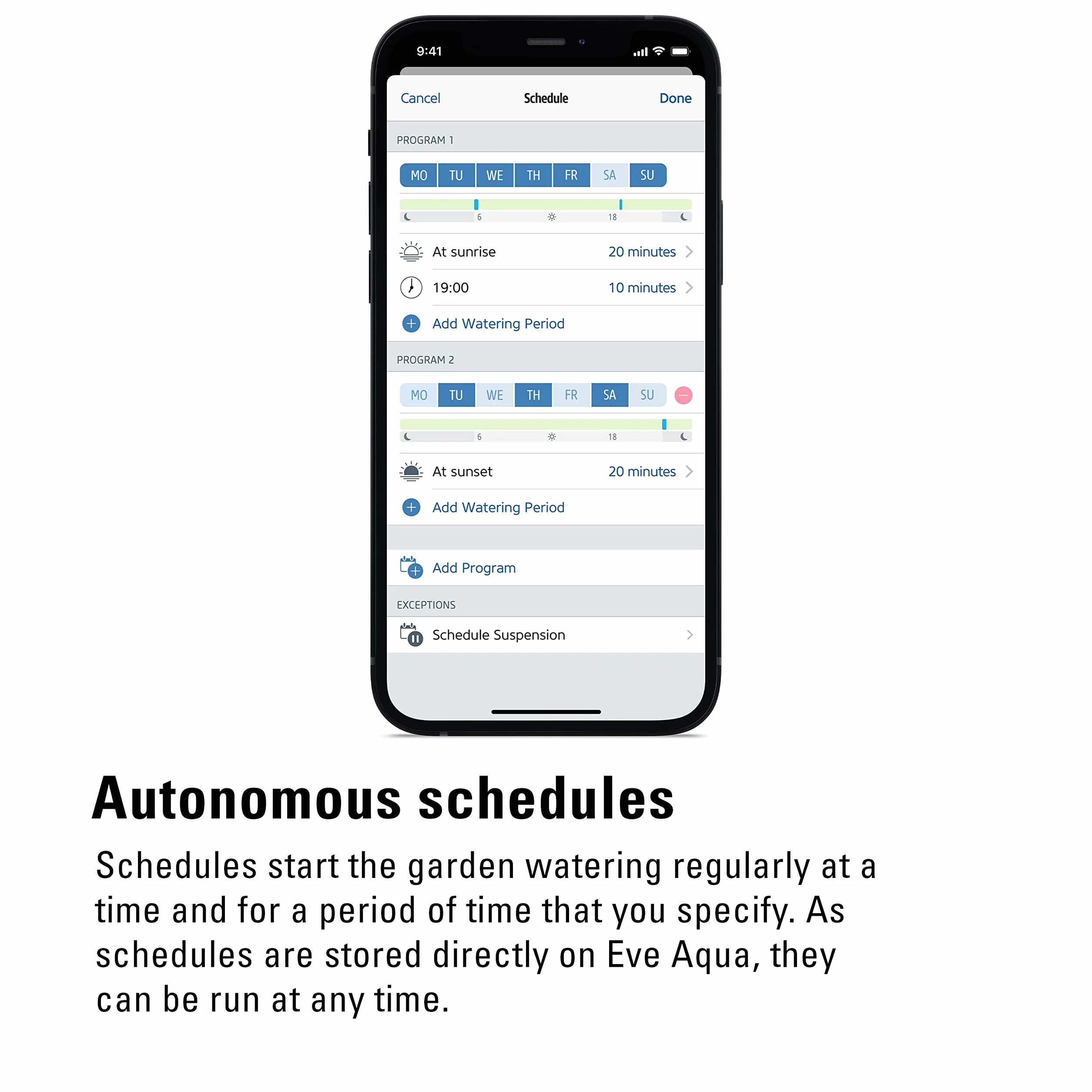 Eve Aqua – inteligentne sterowanie nawadnianiem za pomocą aplikacji lub Siri, automatyczne nawadnianie, harmonogramy czasowe, łatwa obsługa, zdalny dostęp, bez mostka, wątków, HomeKit, srebro