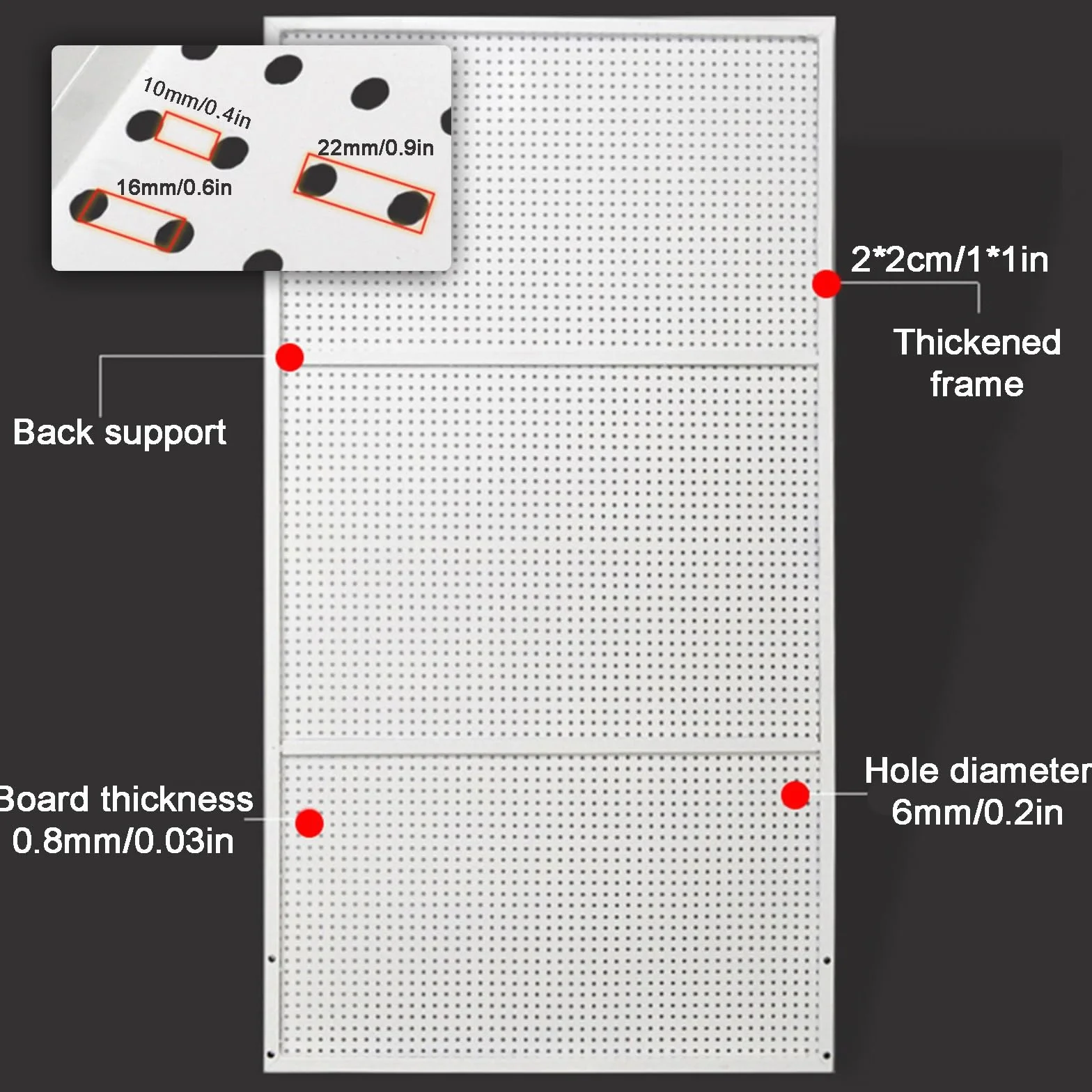 Stojący na Podłodze Metalowy Perforowany Stojak z 20 Haczykami na Kołki, Dwustronny Uchwyt Perforowanego Stojaka Ekspozycyjnego do Warsztatu w Supermarkecie(Black,50 * 150cm/20 * 59in)