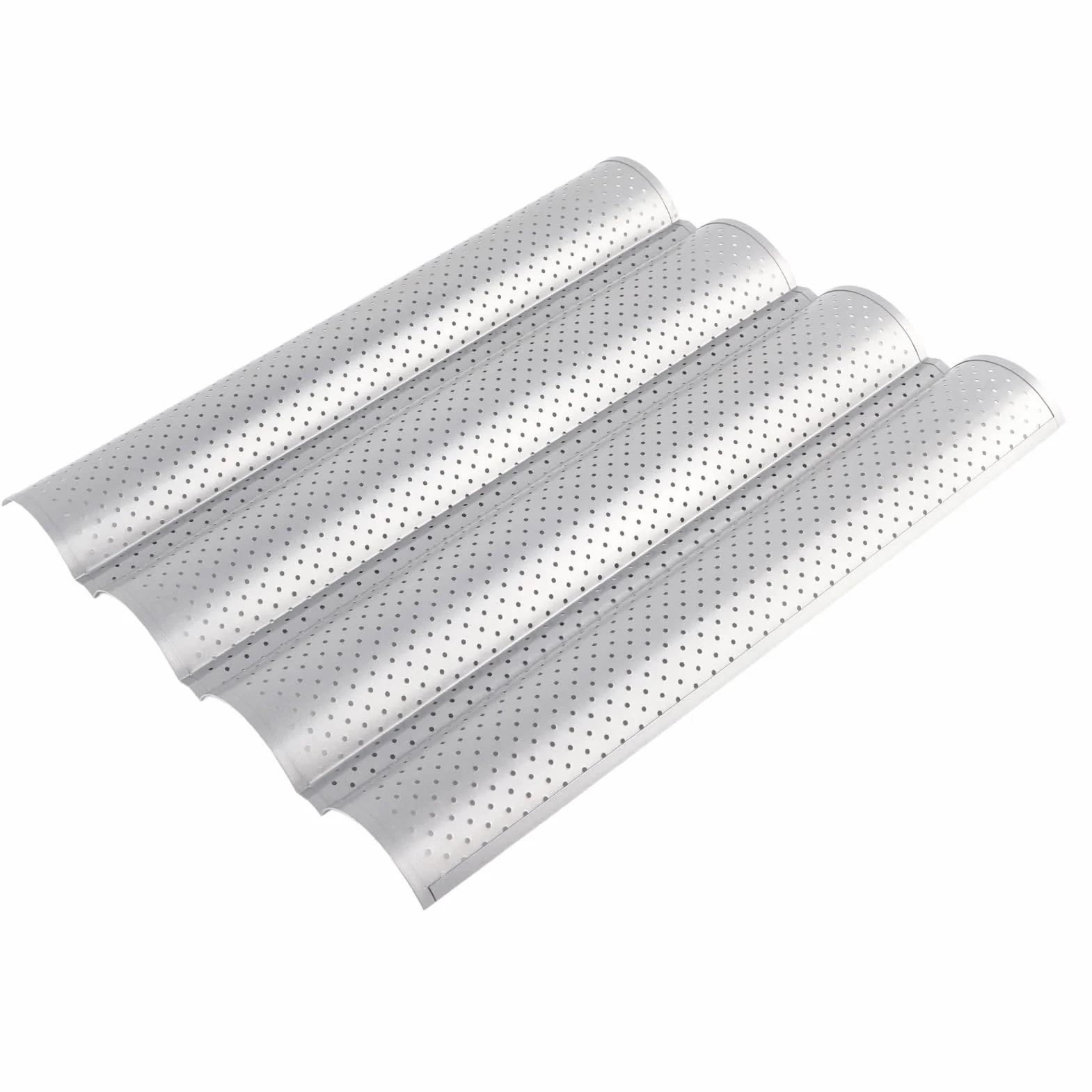 Francuska Blacha do Pieczenia Chleba, Nonstick MultiGrooves Fale Francuska Patelnia do Chleba Bagietka Taca do Pieczenia Narzędzie Kuchenne (3 rowki) (cztery gniazda)