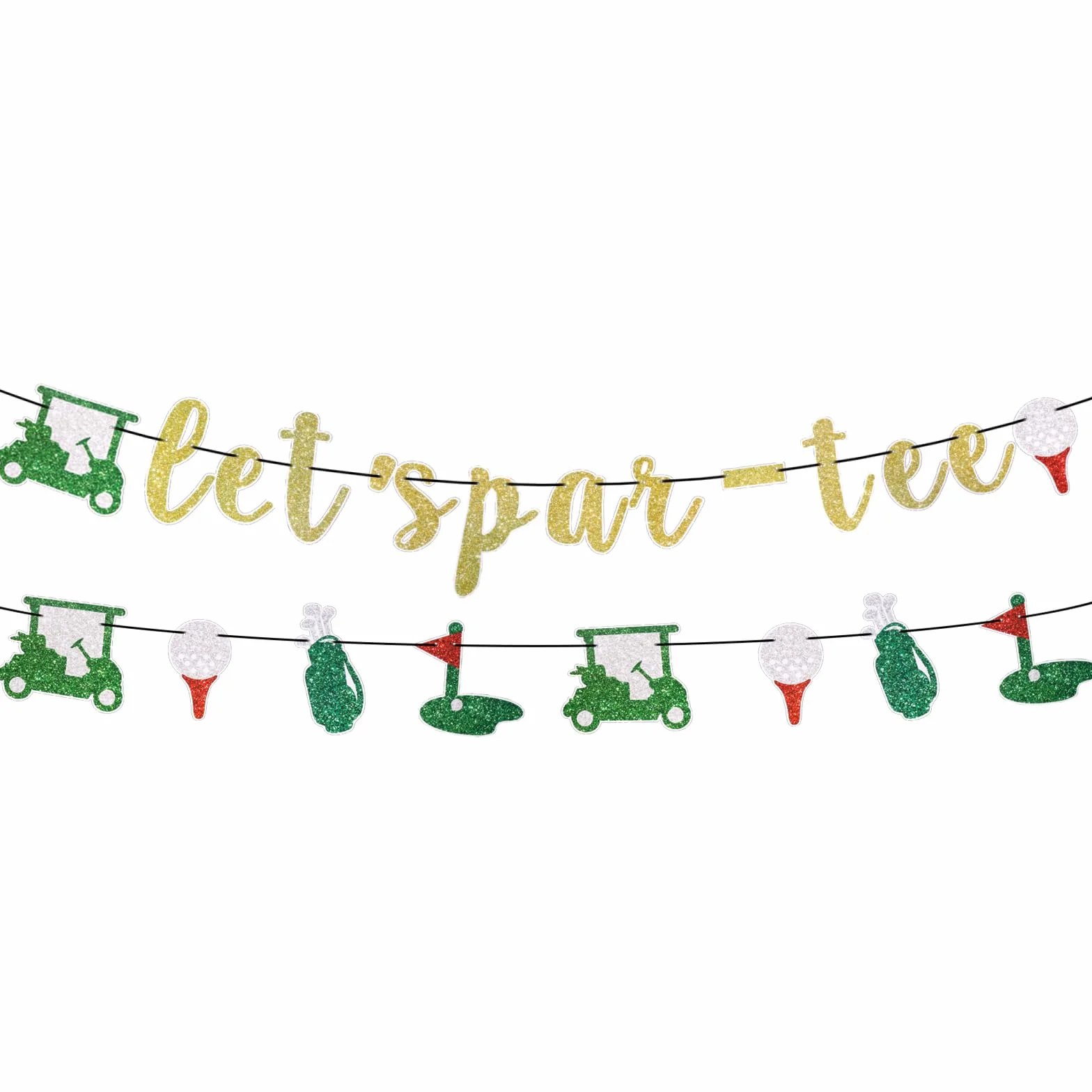Baner Let's Par Tee, Wstępnie Rozciągnięty Dekoracje na Imprezy Golfowe Girlanda Dekoracje Wiszące Rekwizyty do Zdjęć na Urodziny Baby Shower Emeryturę Lub Imprezy o Tematyce Sportowej