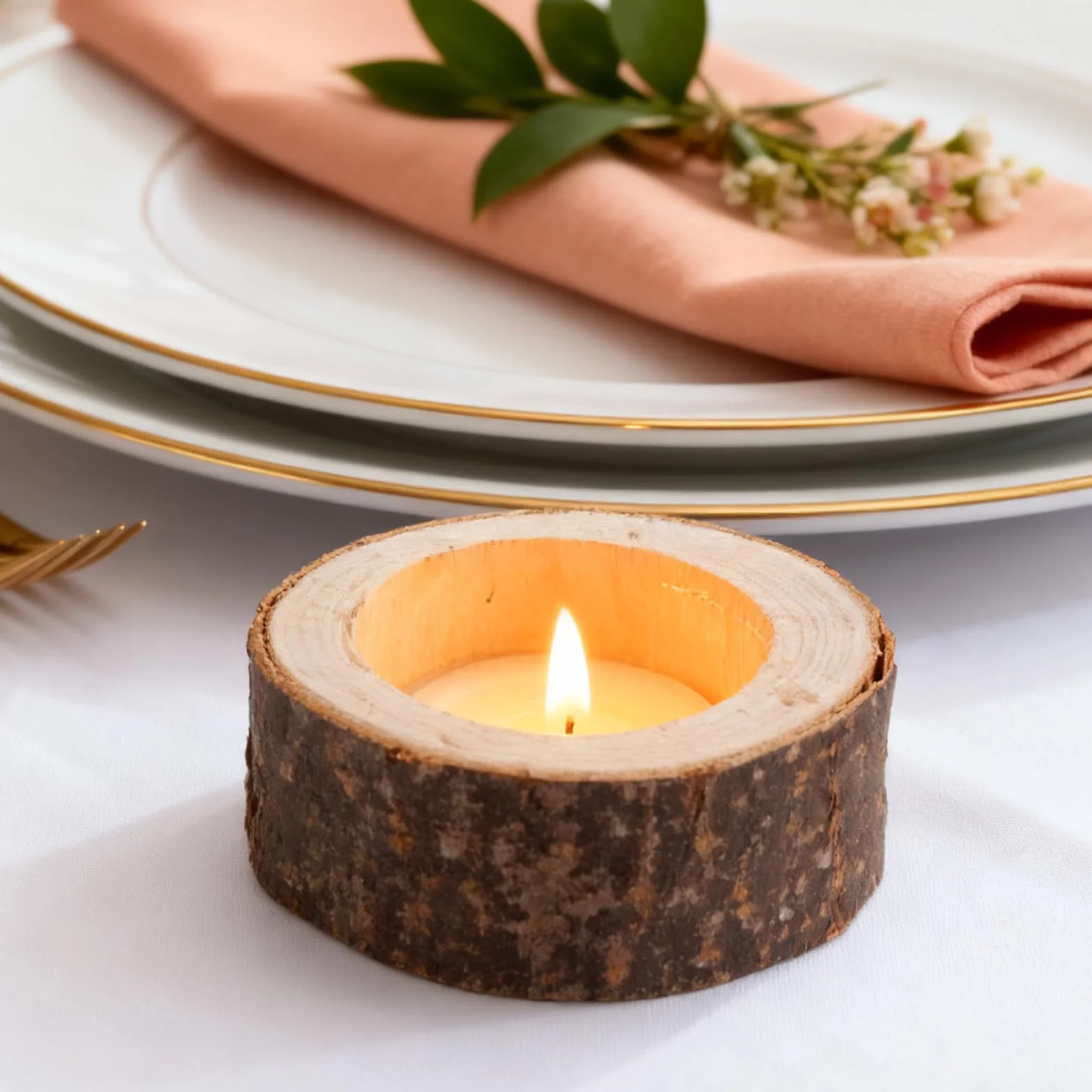 30 sztuk drewnianych świeczników na podgrzewacze, 6 cm, wysokość 2,5 cm, z naturalnego drewna, okrągłe, na wesele, urodziny, Boże Narodzenie, dekoracja stołu