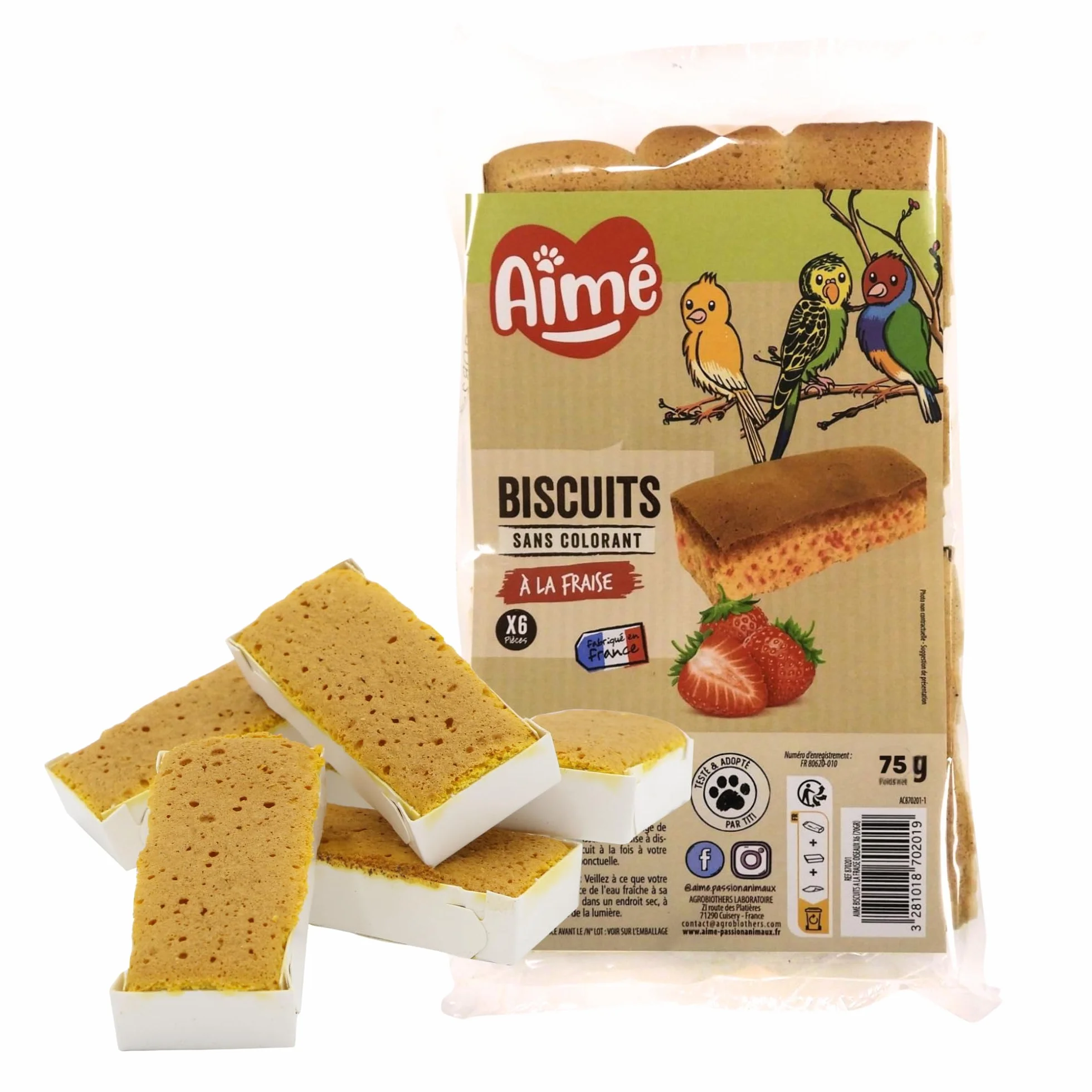 Aimé Ciasteczka truskawkowe dla ptaków 0,0707 kg