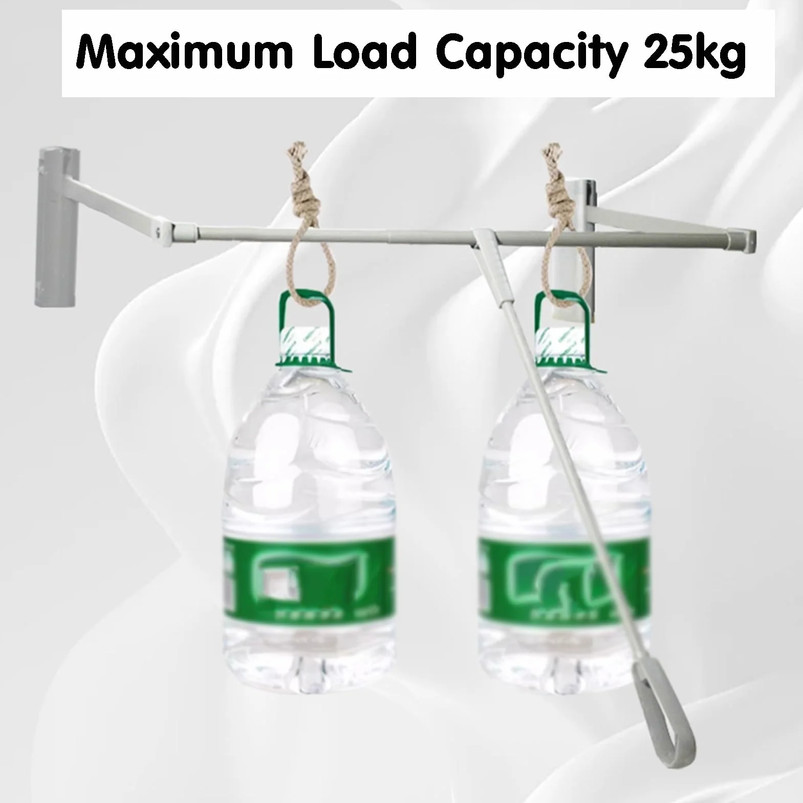 Rozkładany Wieszak Na Ubrania, Rozkładana Szyna Do Szafy, Pogrubiony Stop Aluminium(White,70-105cm)