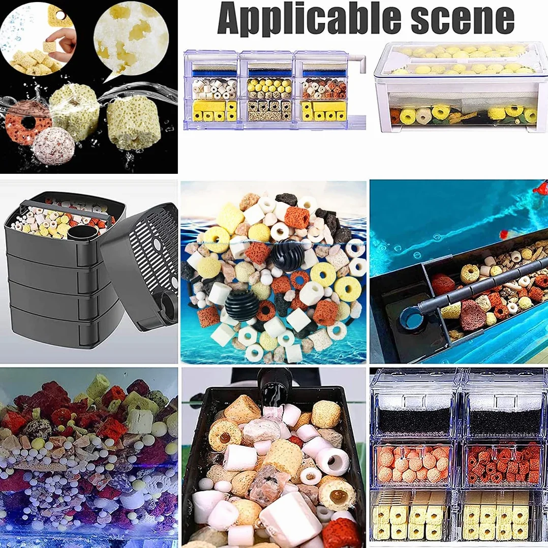 Ceramiczne koraliki do akwarium 500 g 12 w 1