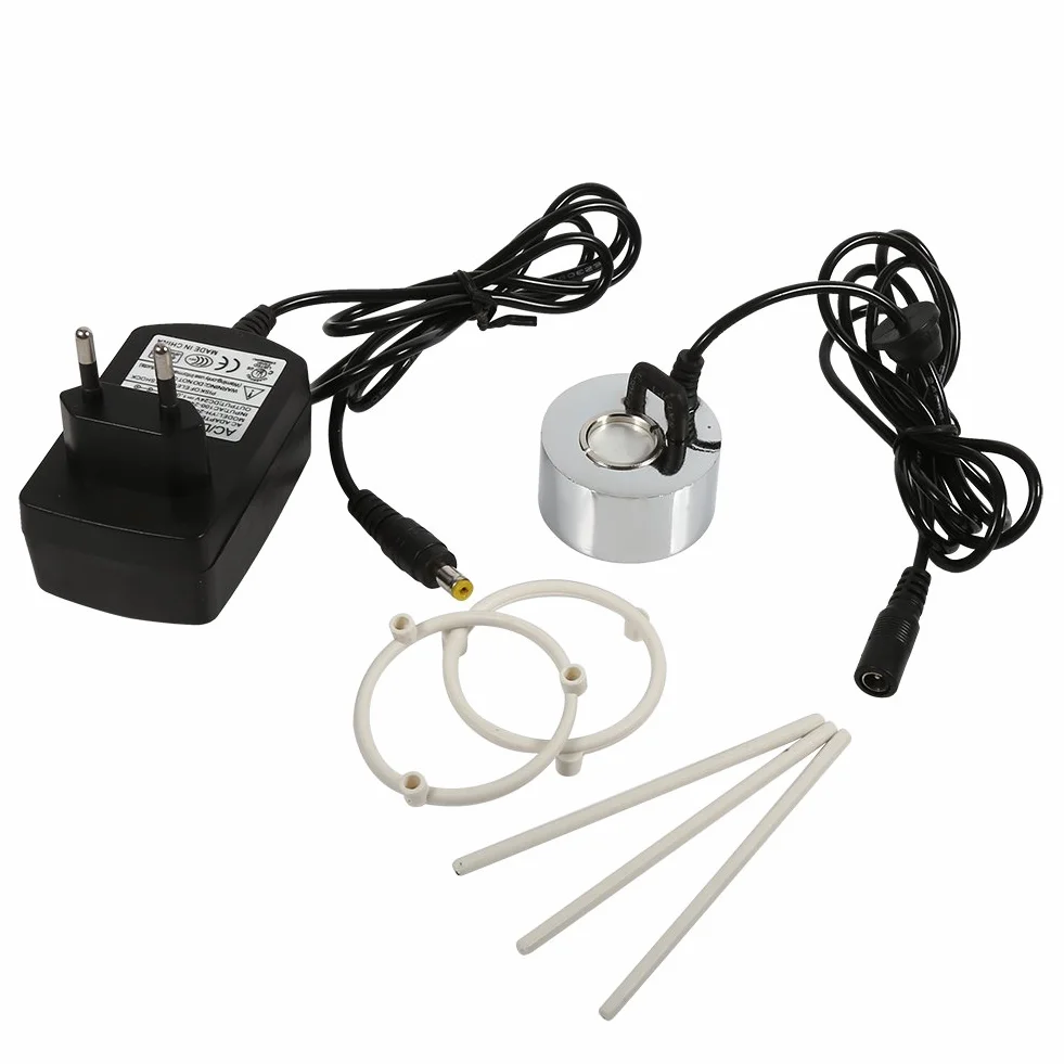 Ultradźwiękowy zamgławiacz, nebulizator wodny z zasilaczem Miotacz mgły Producent zamgławiacza Mini wytwornica mgły do małych akwariów, fontann, stawów, elementów wodnych