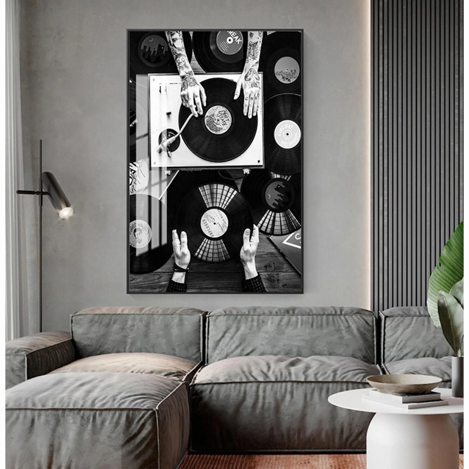 BIEMBI Vintage zdjęcie czarny biały obraz ścienny salon dekoracja płyty winylowe miłośnicy sztuka ścienna płótno malarstwo skandynawski plakat druk 80 x 120 cm bez ramy