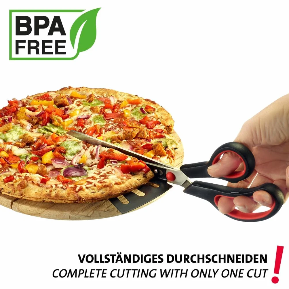 Westmark Krajalnica do pizzy Antonio – nożyczki do pizzy i podnośnik do pizzy, fajny gadżet kuchenny, idealny do pizzy lub tarte flambée – bez BPA, stal nierdzewna