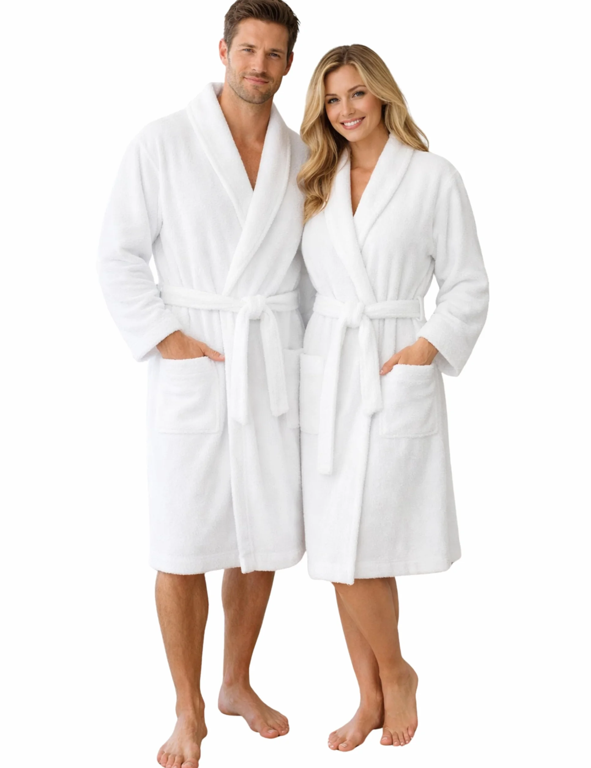 Morgenstern Szlafrok Hotelowy – unisex – damski i męski – 100% bawełna frotte (380 GSM) – Oeko Tex – biały – rozmiary S-XXL