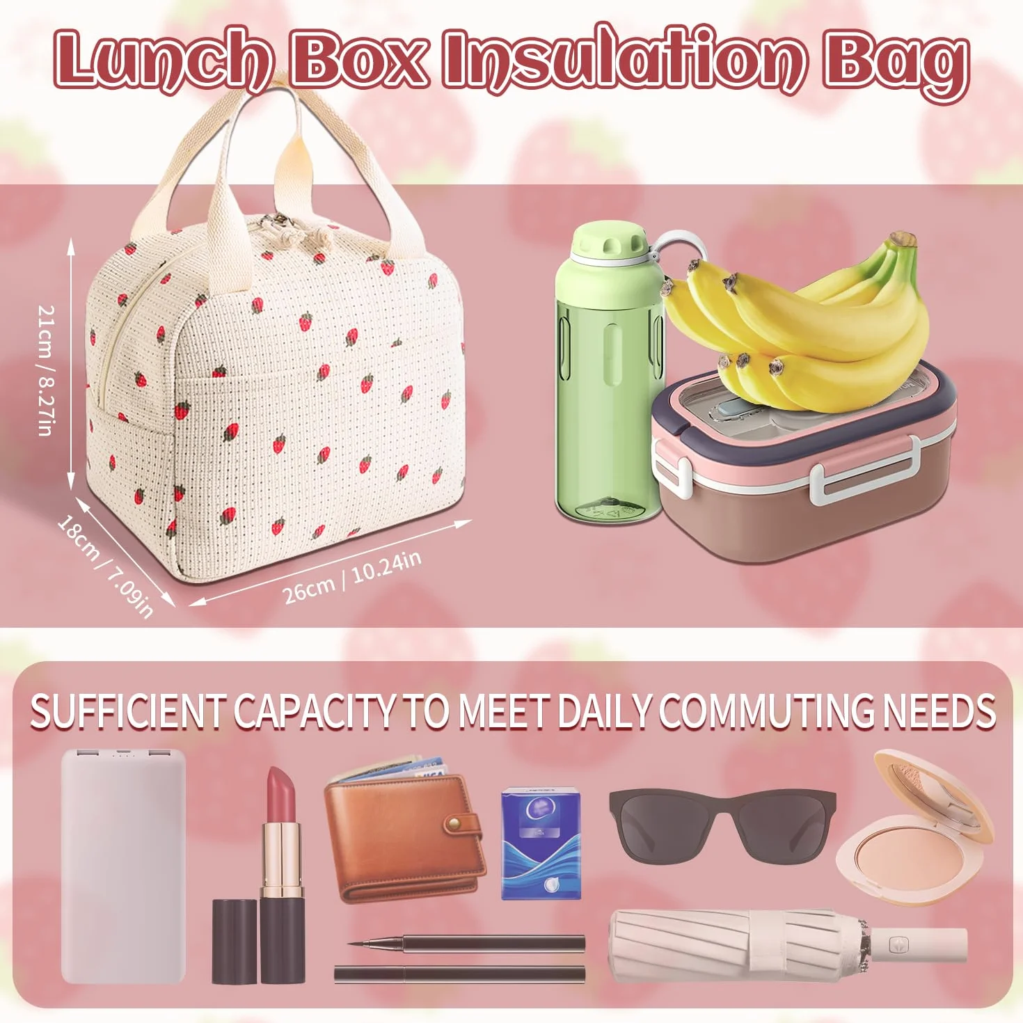10 l torba termiczna na lunch, wielokrotnego użytku, mała przenośna torba na lodówkę, lunch torba na ramię, dla mężczyzn, kobiet, dzieci, do biura, szkoły, podróży, na kemping na świeżym powietrzu