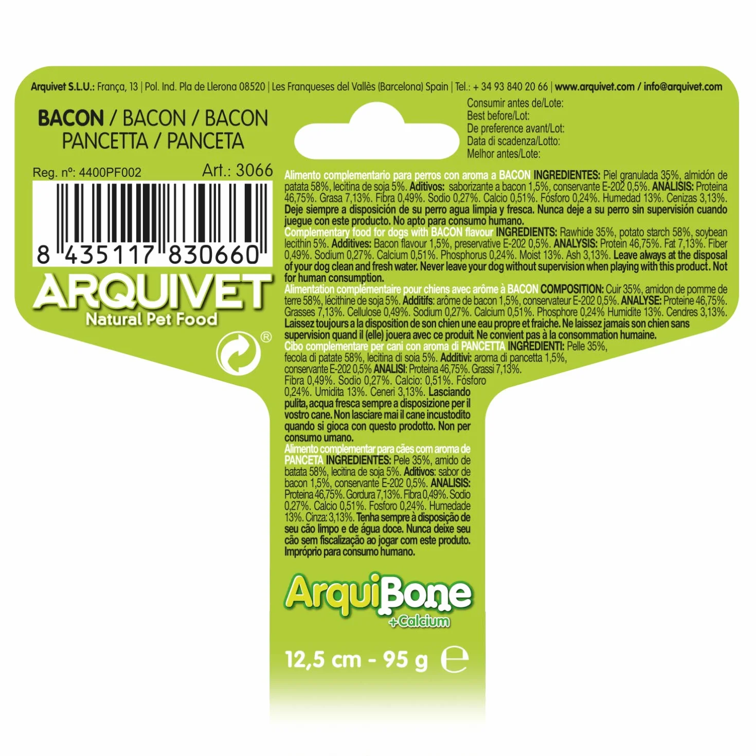 Arquivet - Arquibone Bacon - 95 g, 12,5 cm (opakowanie 1)